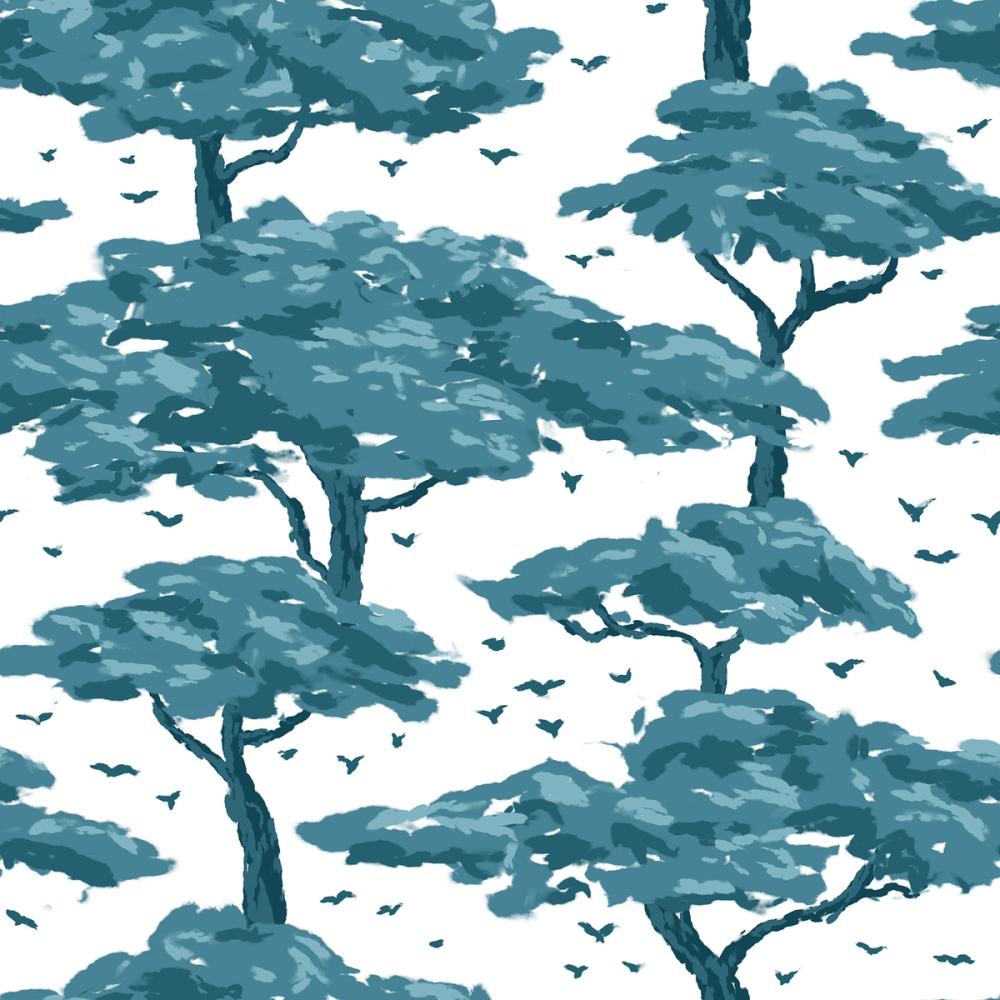 Tree Canopy, Teal on Snow