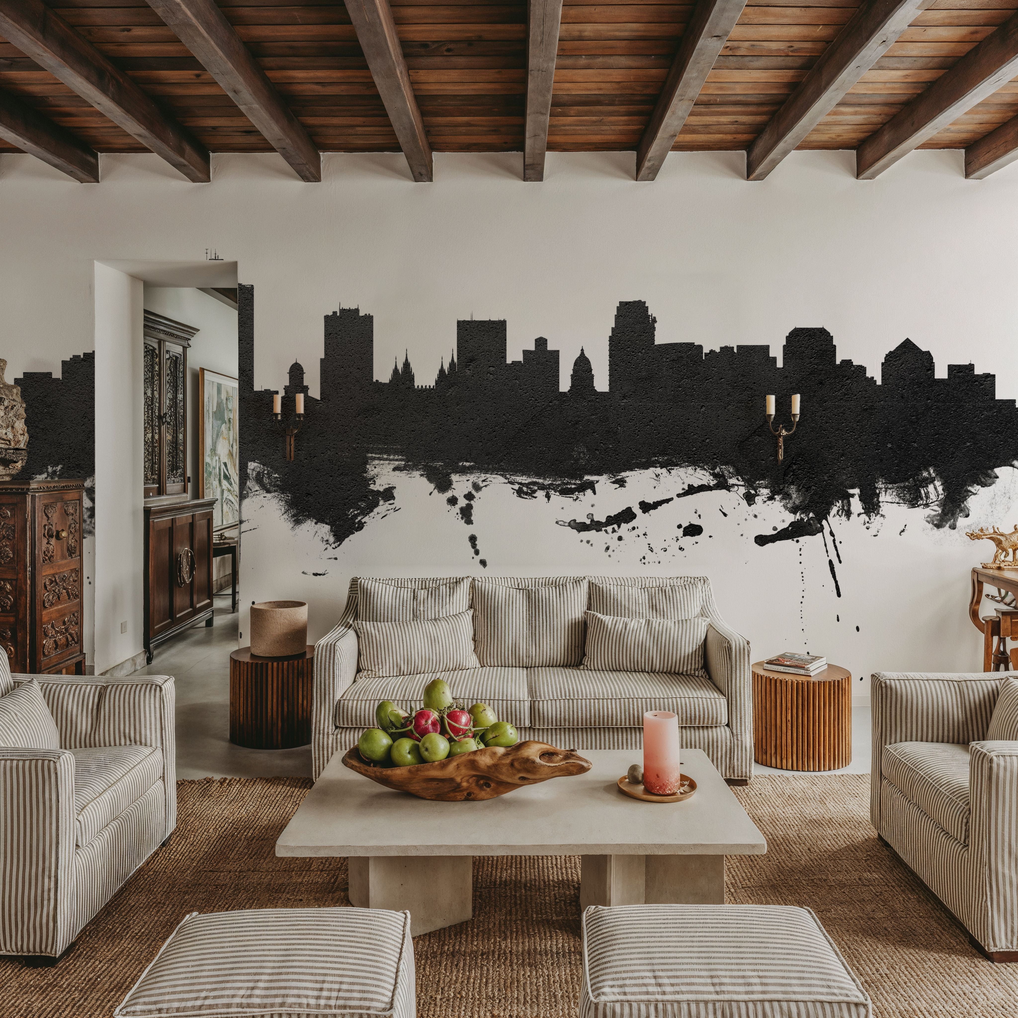 Salt Lake City Utah Skyline Black & White