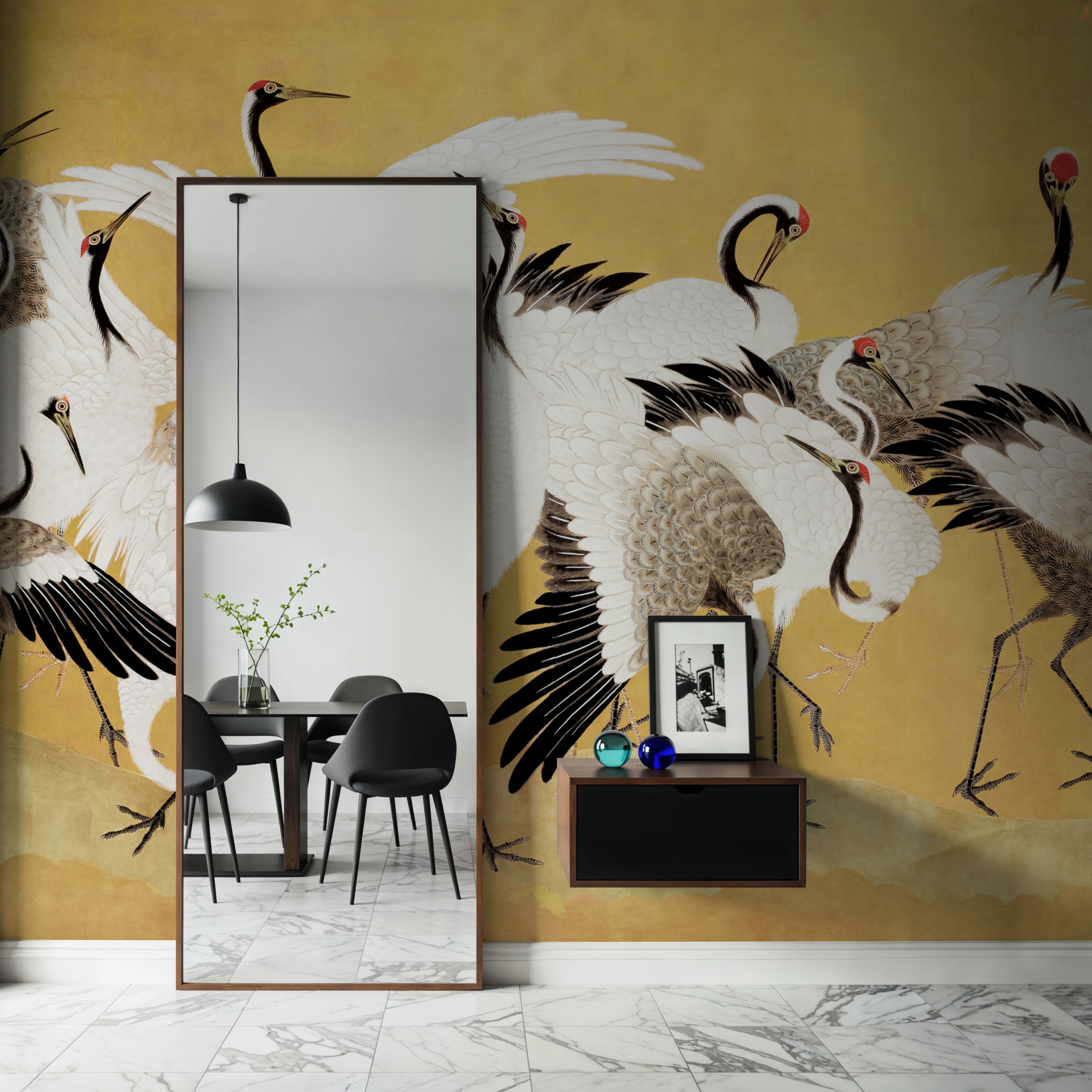 Japanese Flock of Cranes