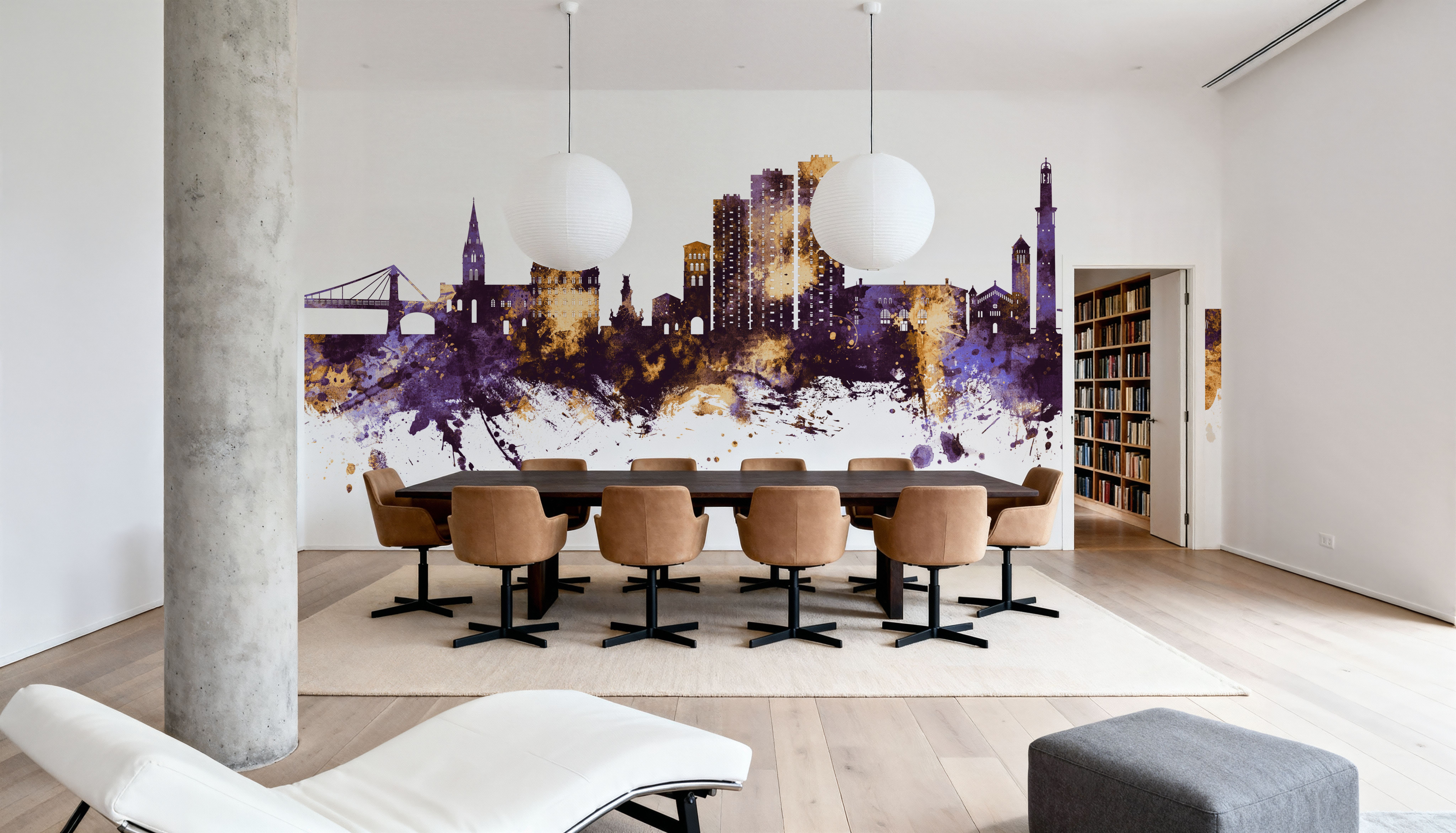 Grenoble Skyline Purple & Gold