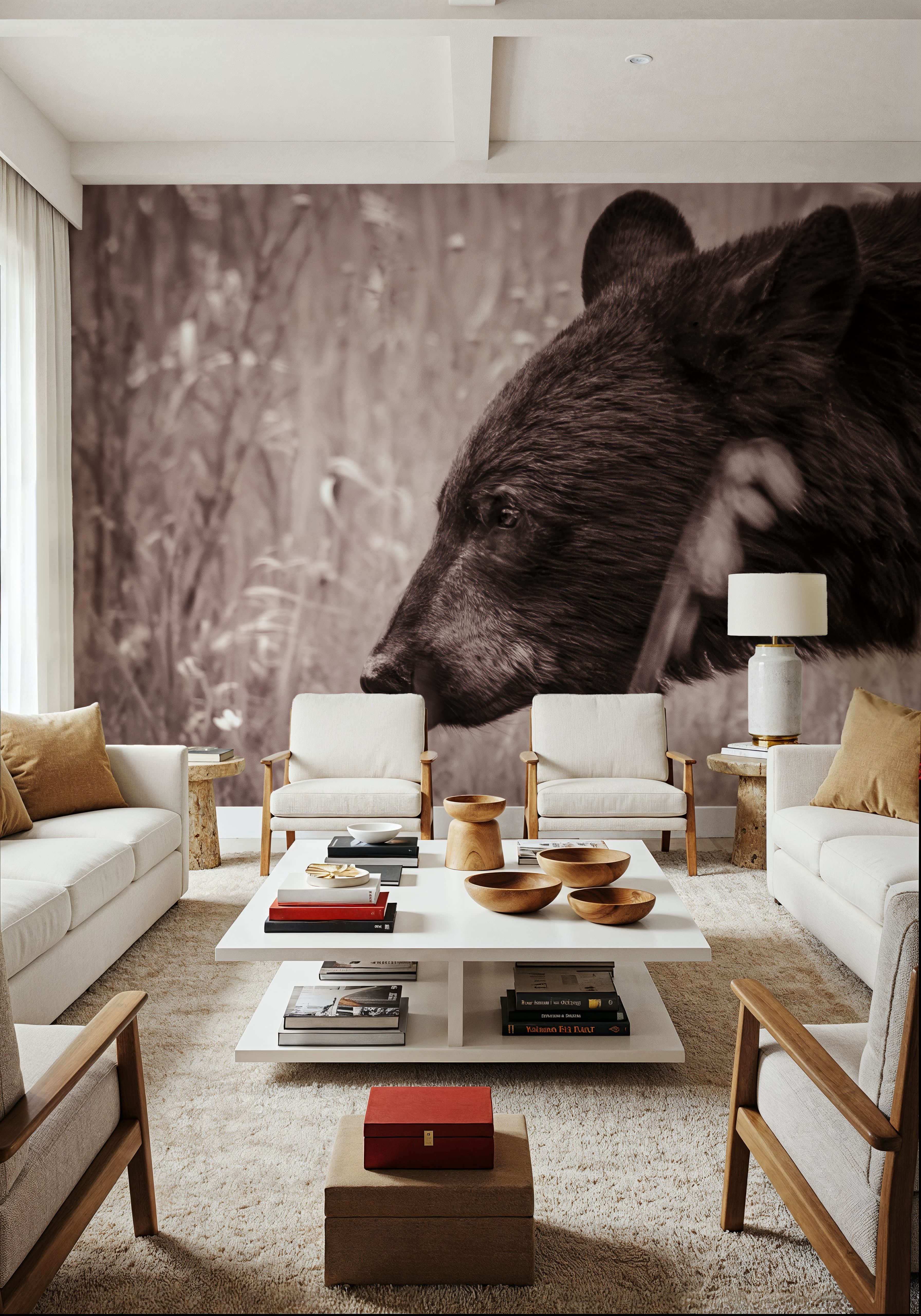 Black Bear in British Columbia Sepia Tones