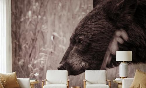 Black Bear in British Columbia Sepia Tones