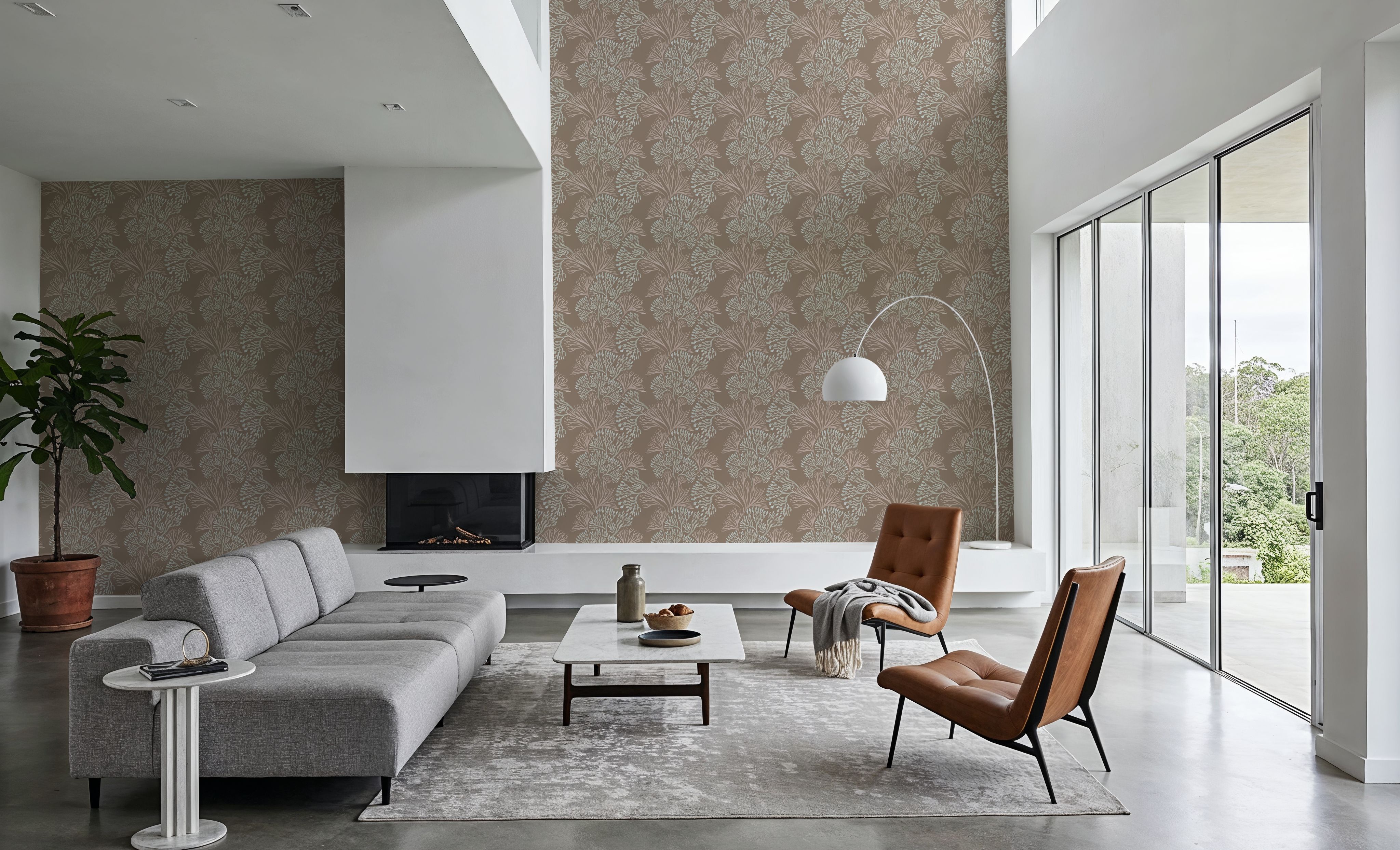 Subtle Seaweed, Warm Beige