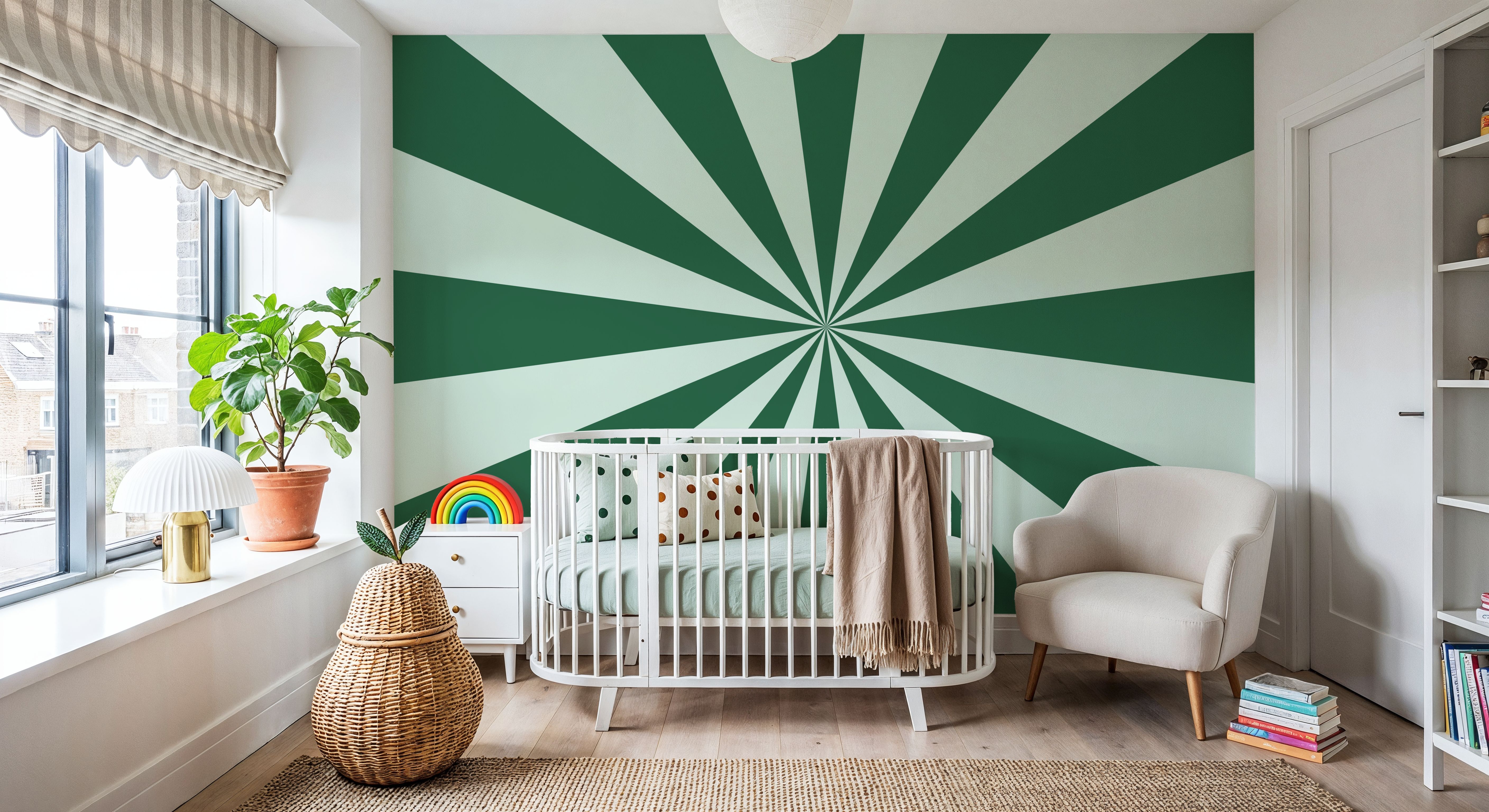 Circus Ceiling, Green on Green, Wallpaper