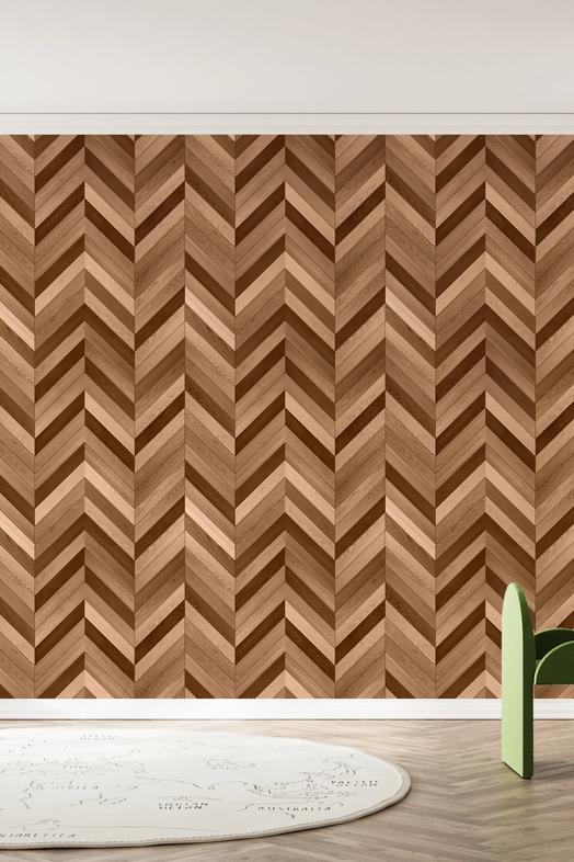 Chevron Wood, Walnut and Oak