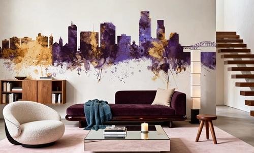 Corpus Christi Texas Skyline Purple & Gold