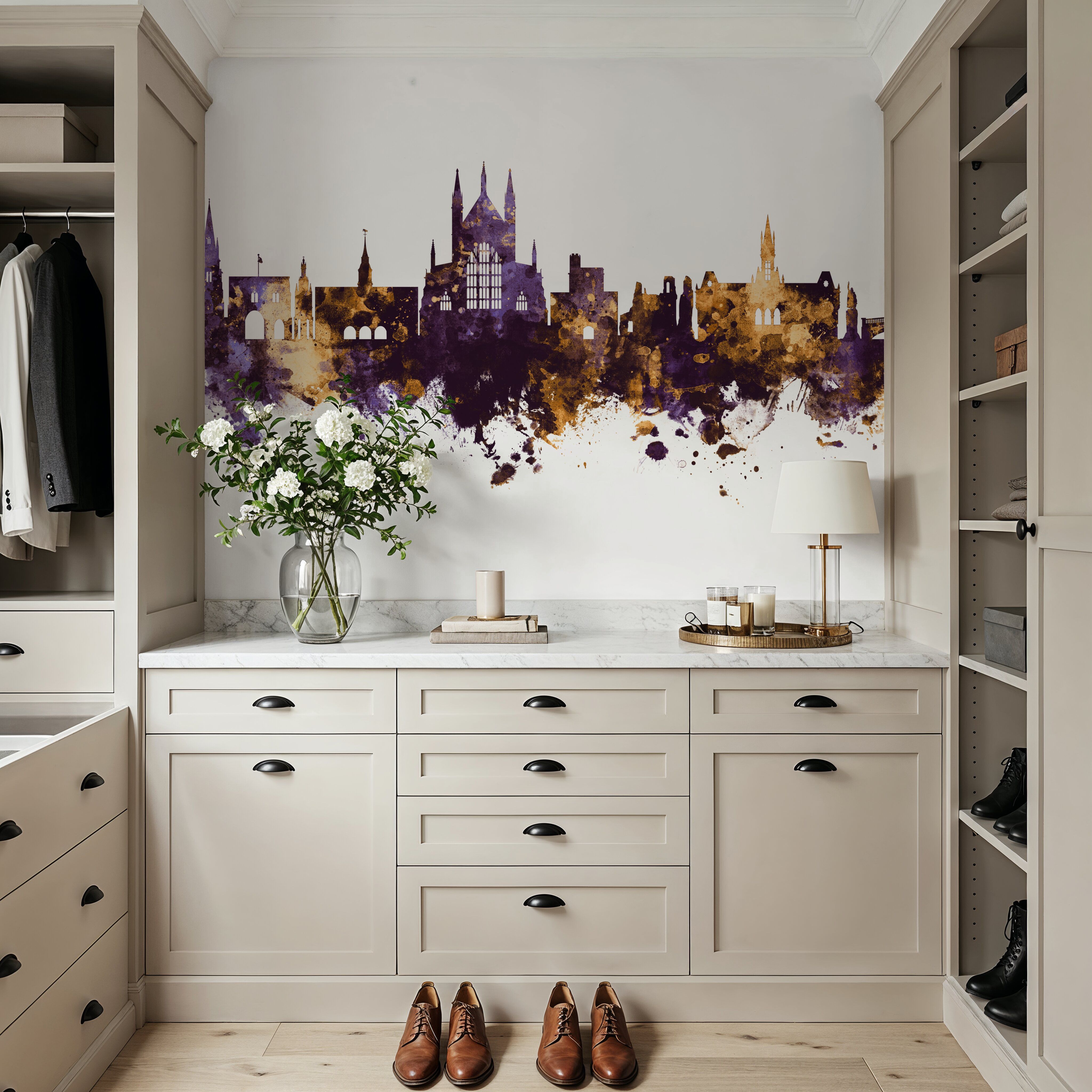 Winchester England Skyline Purple & Gold