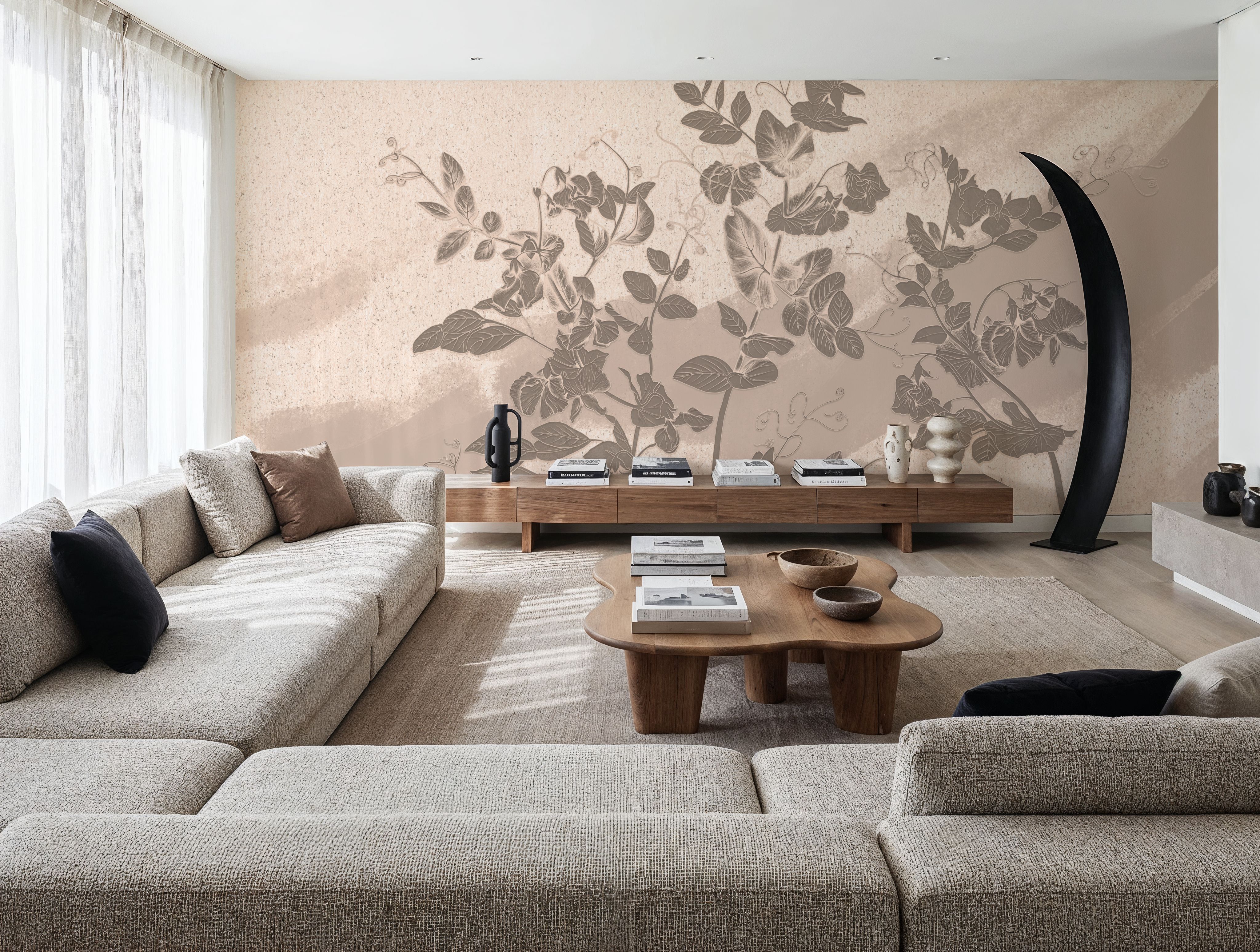 Sweet Peas Stroke Sepia