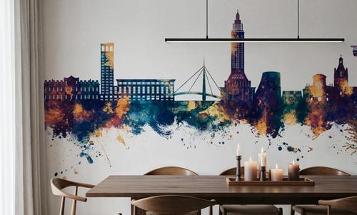Le Havre France Skyline Blue & Bronze
