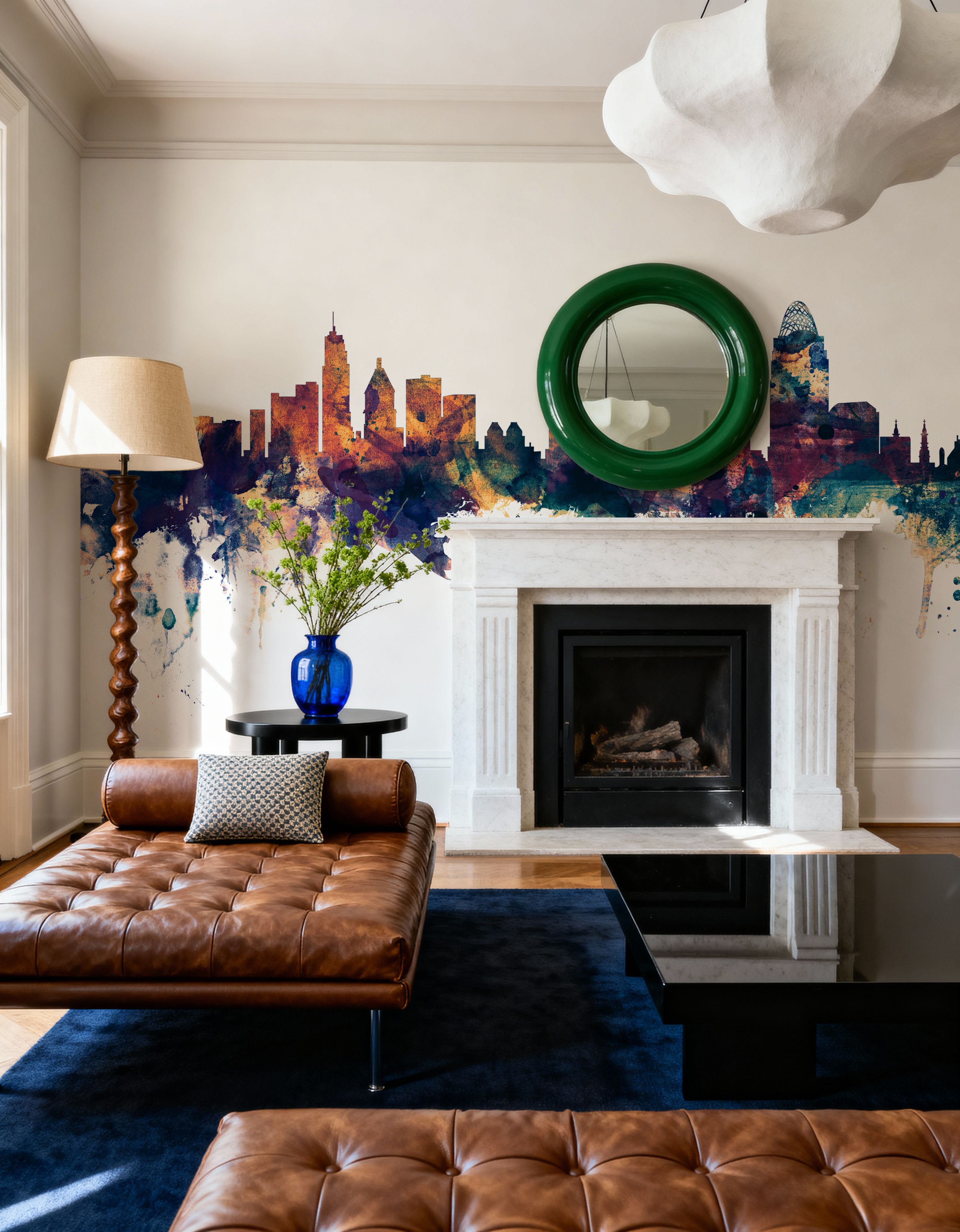 Cincinnati Ohio Skyline Blue & Bronze