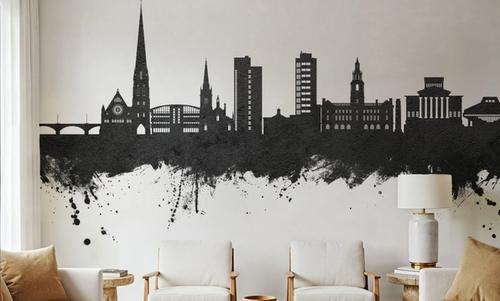 Preston England Skyline Black & White