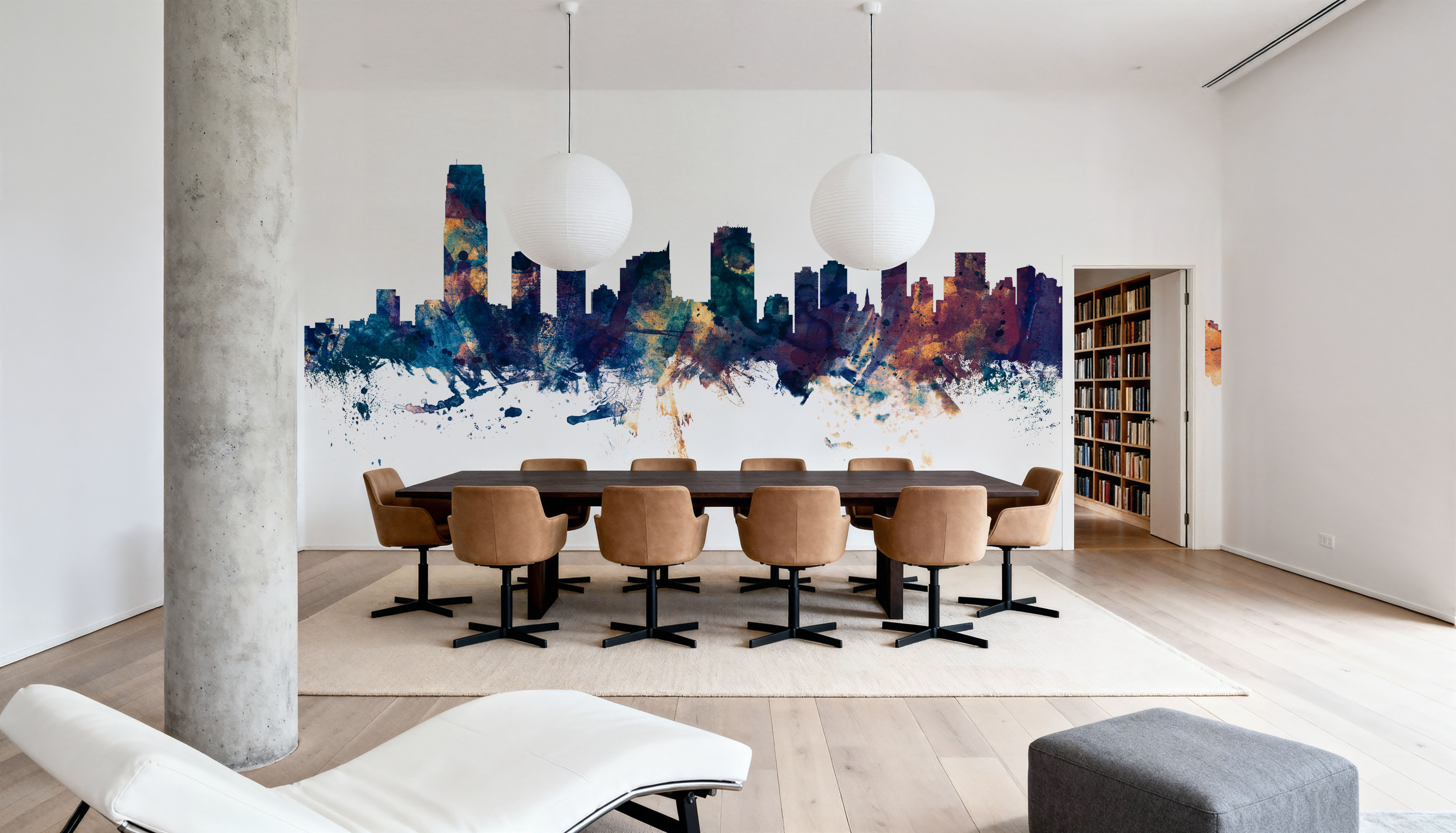 Jersey City New York Skyline Blue & Bronze