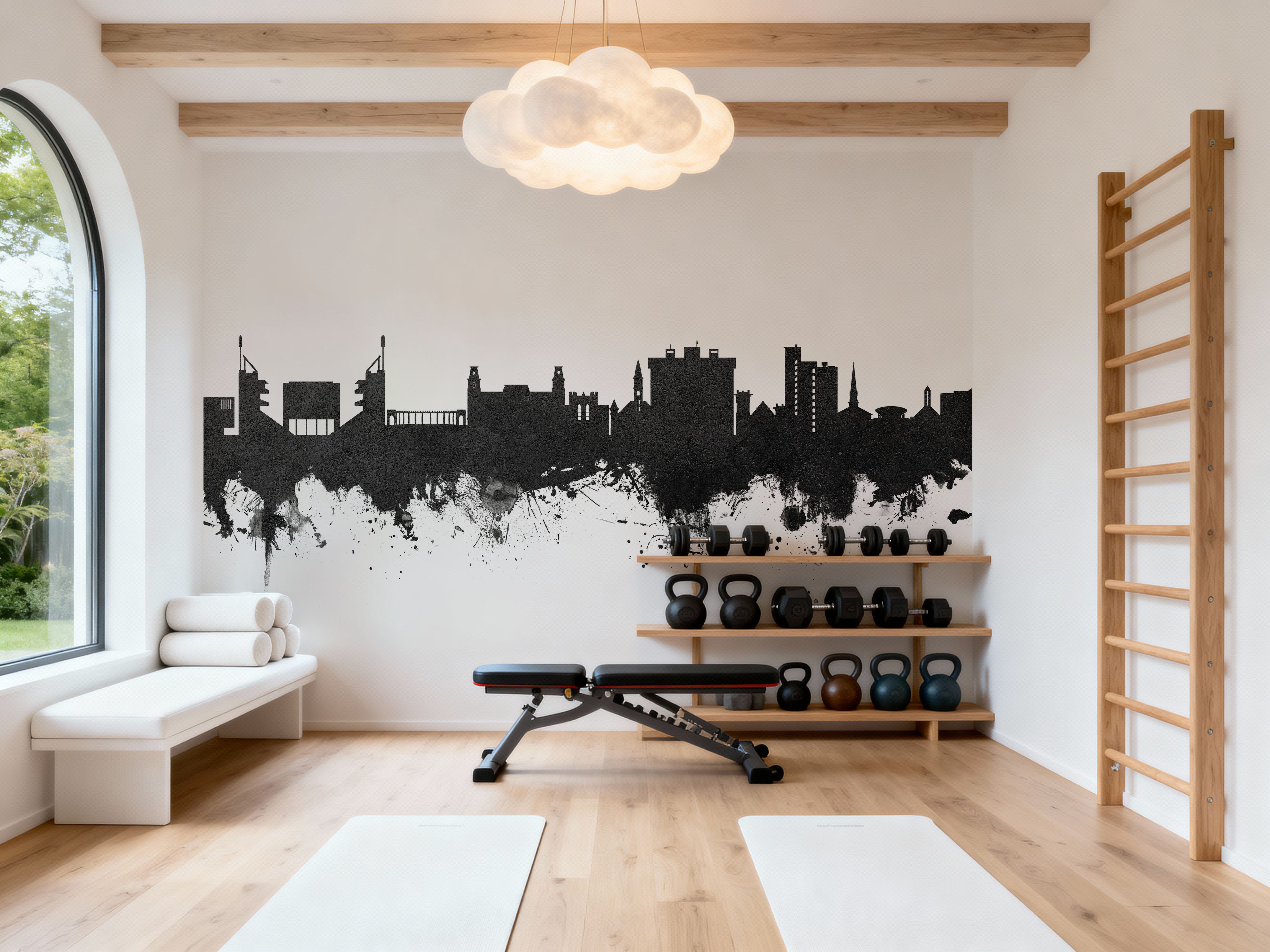 Fayetteville Arkansas Skyline Black & White