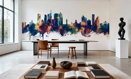 Durban South Africa Skyline Blue & Bronze