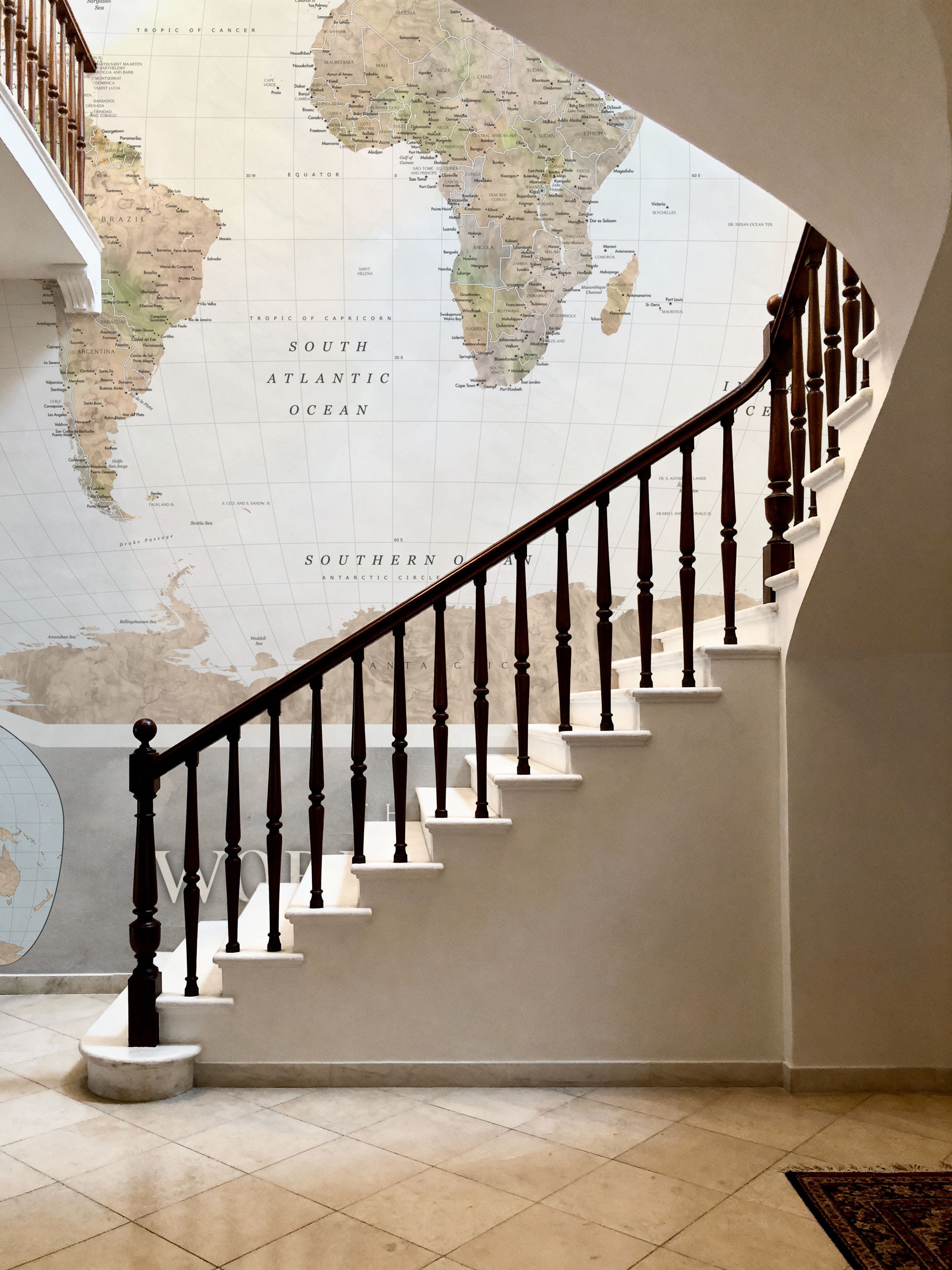 World Map Atlas Brown