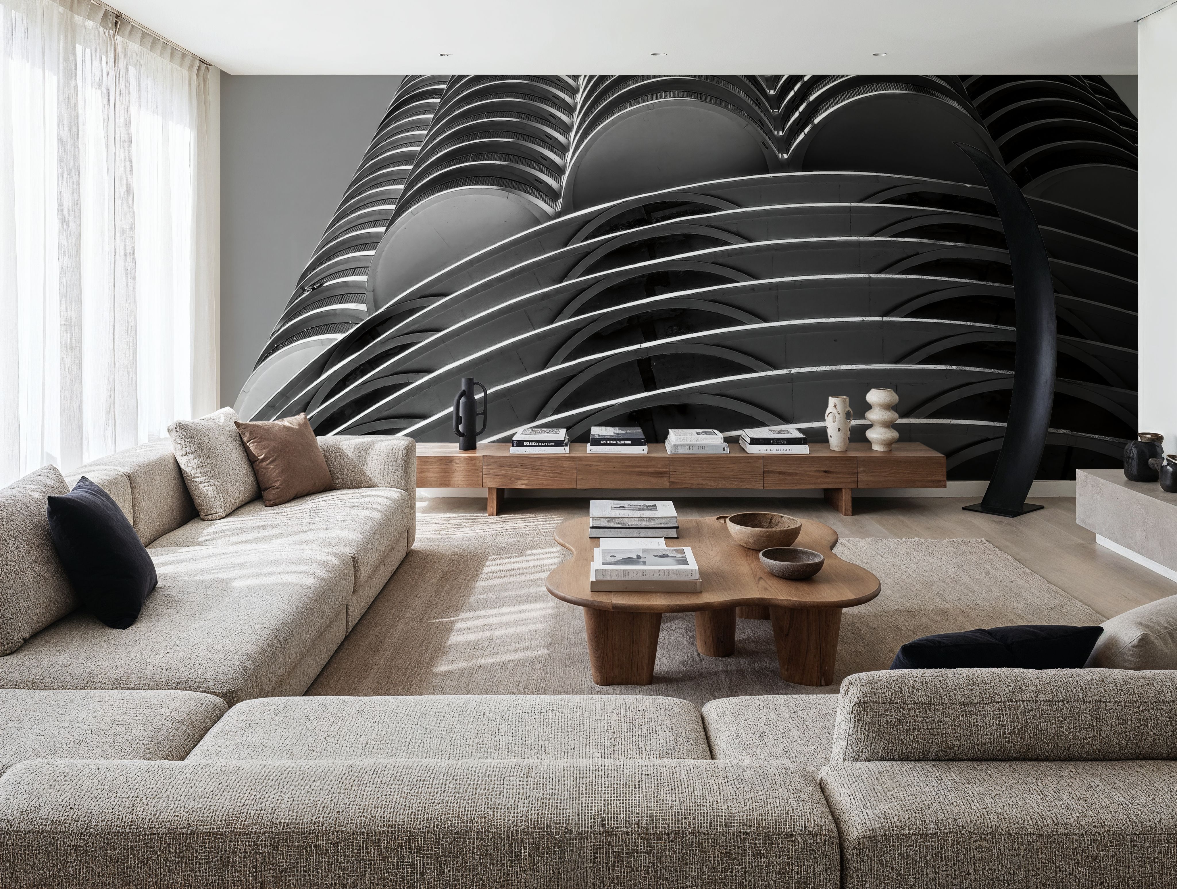 Chicago Skyline Marina City III BW