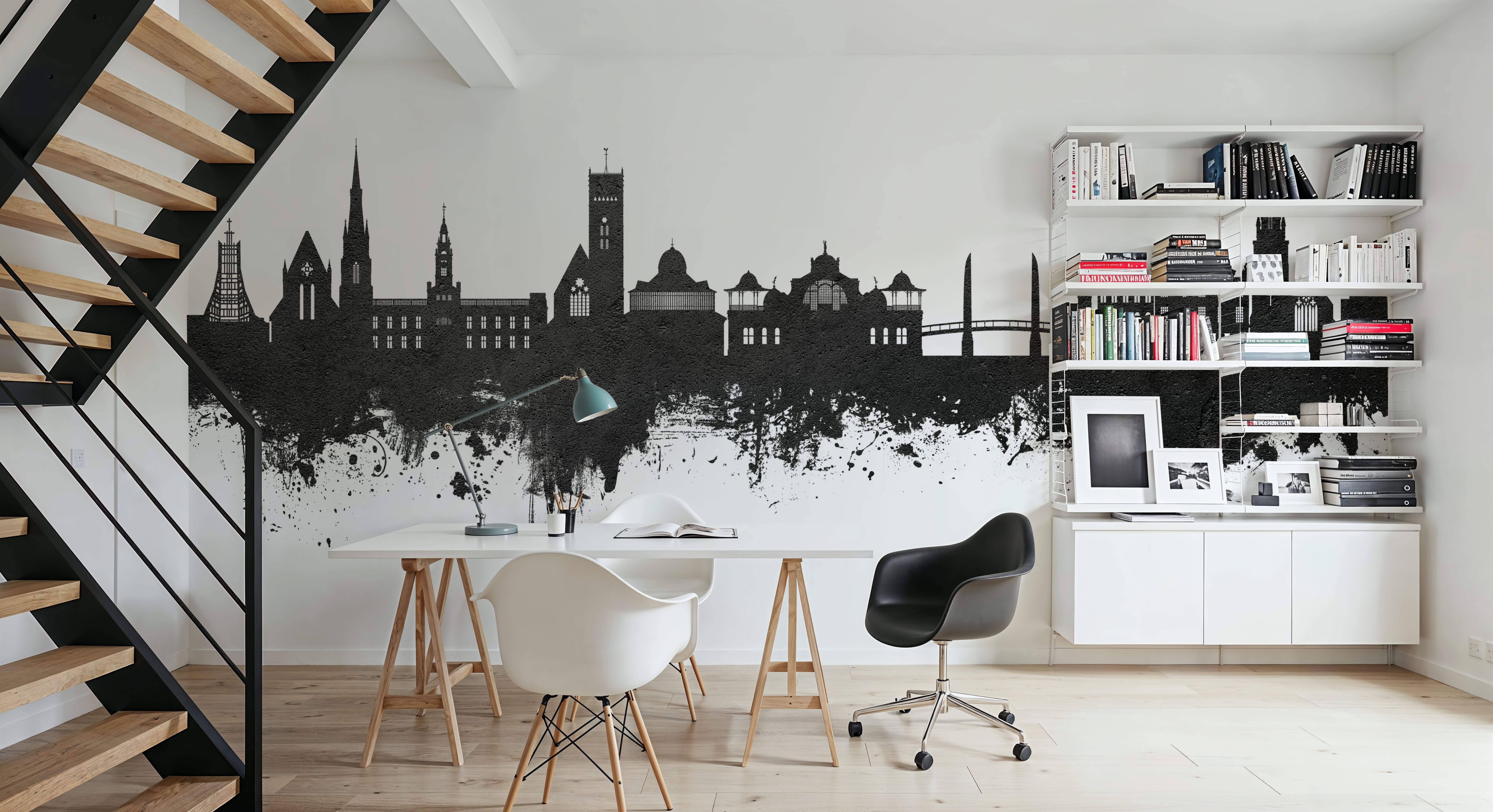 Torquay England Skyline Black & White