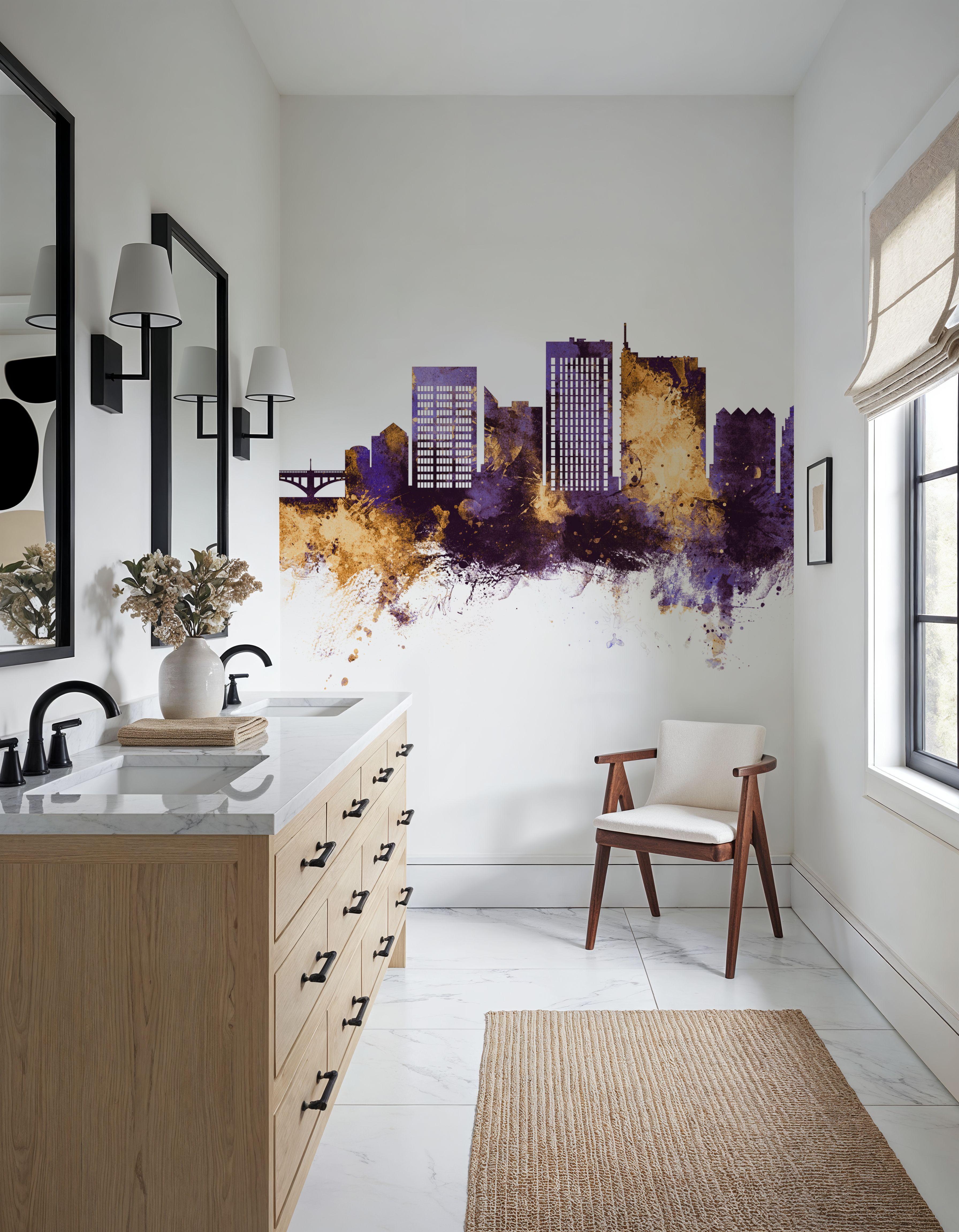 Boise Idaho Skyline Purple & Gold