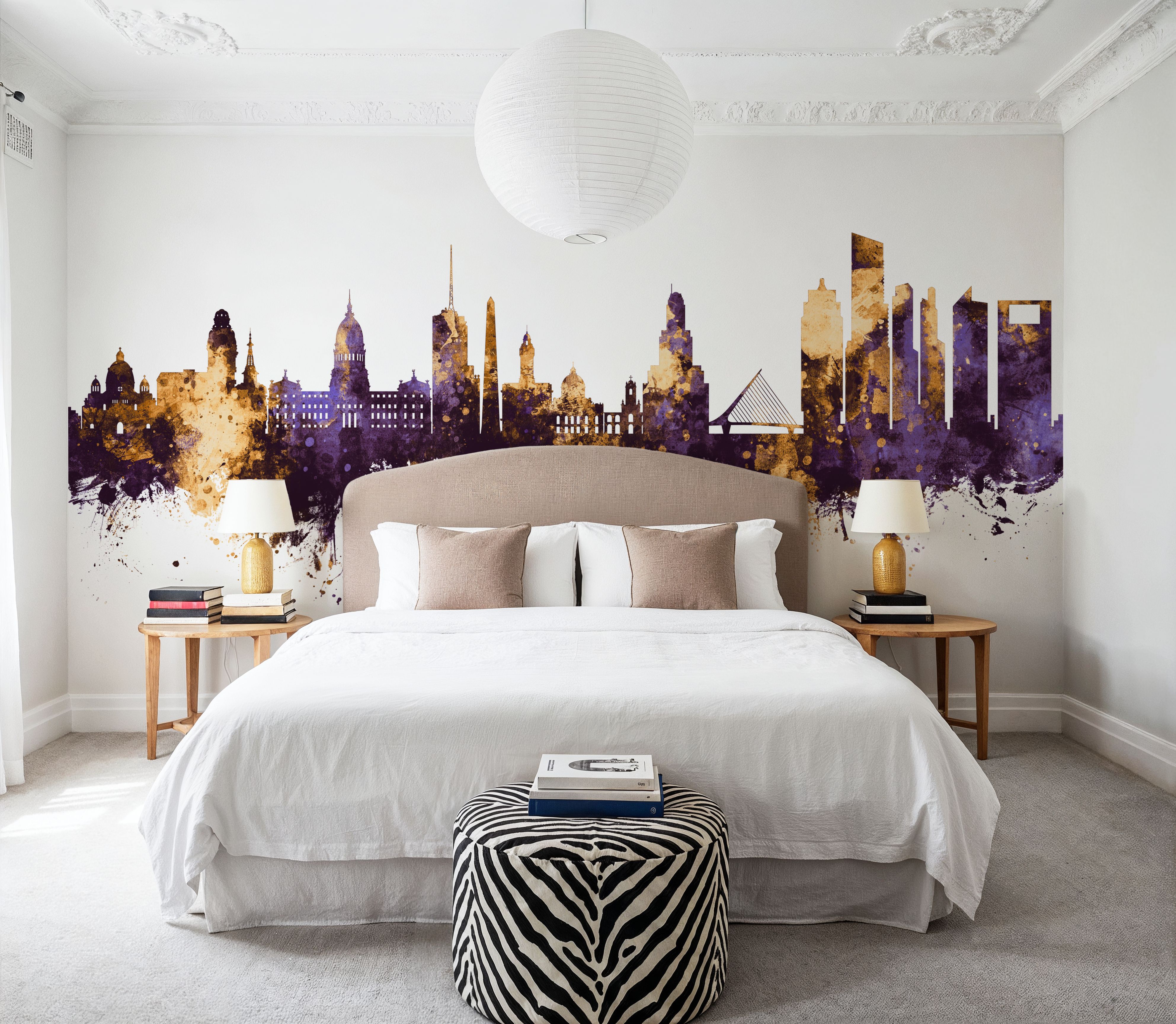 Buenos Aires Argentina Skyline Purple & Gold