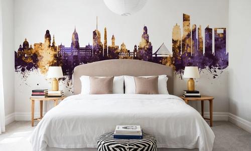 Buenos Aires Argentina Skyline Purple & Gold