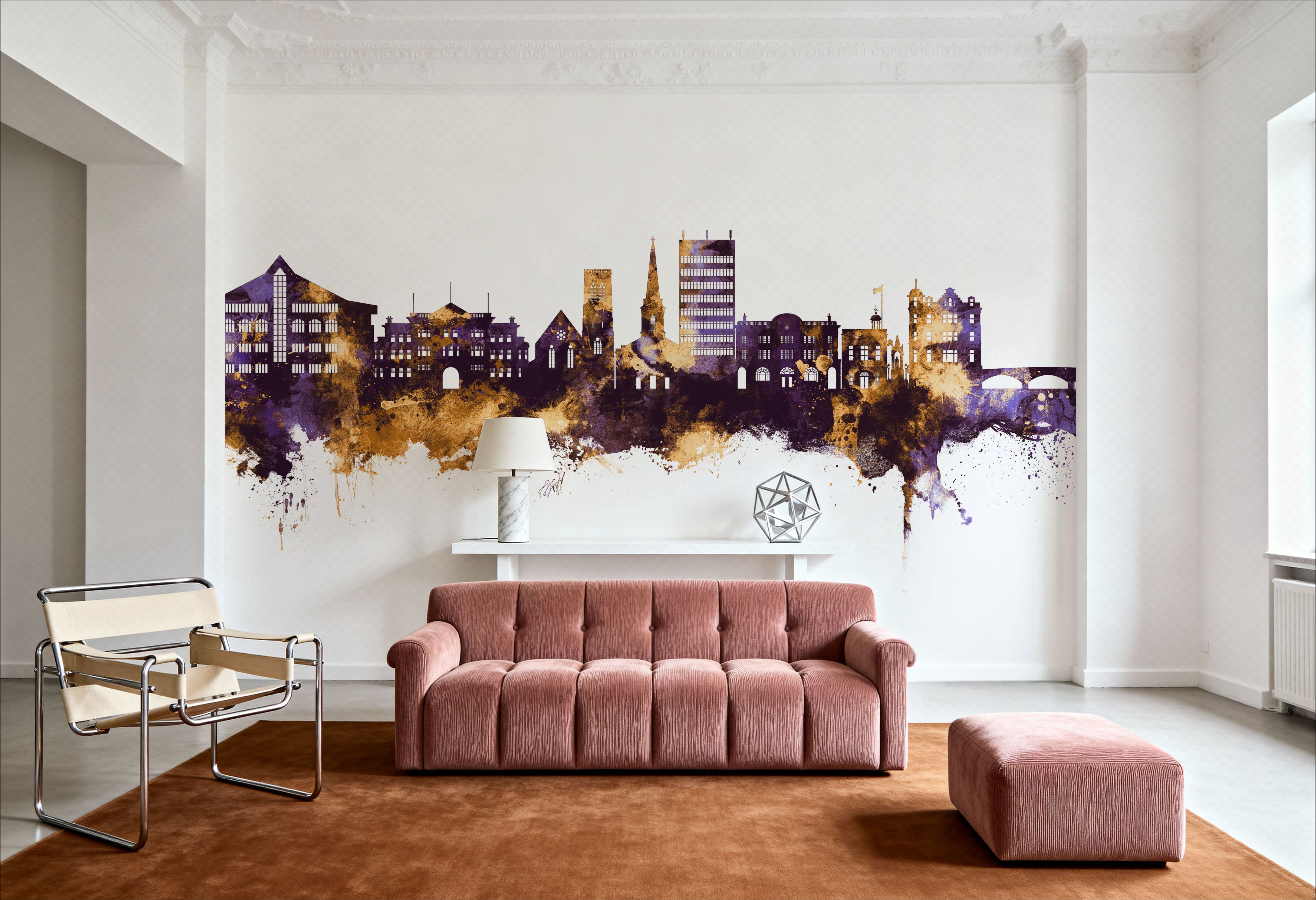 Maidstone England Skyline Purple & Gold