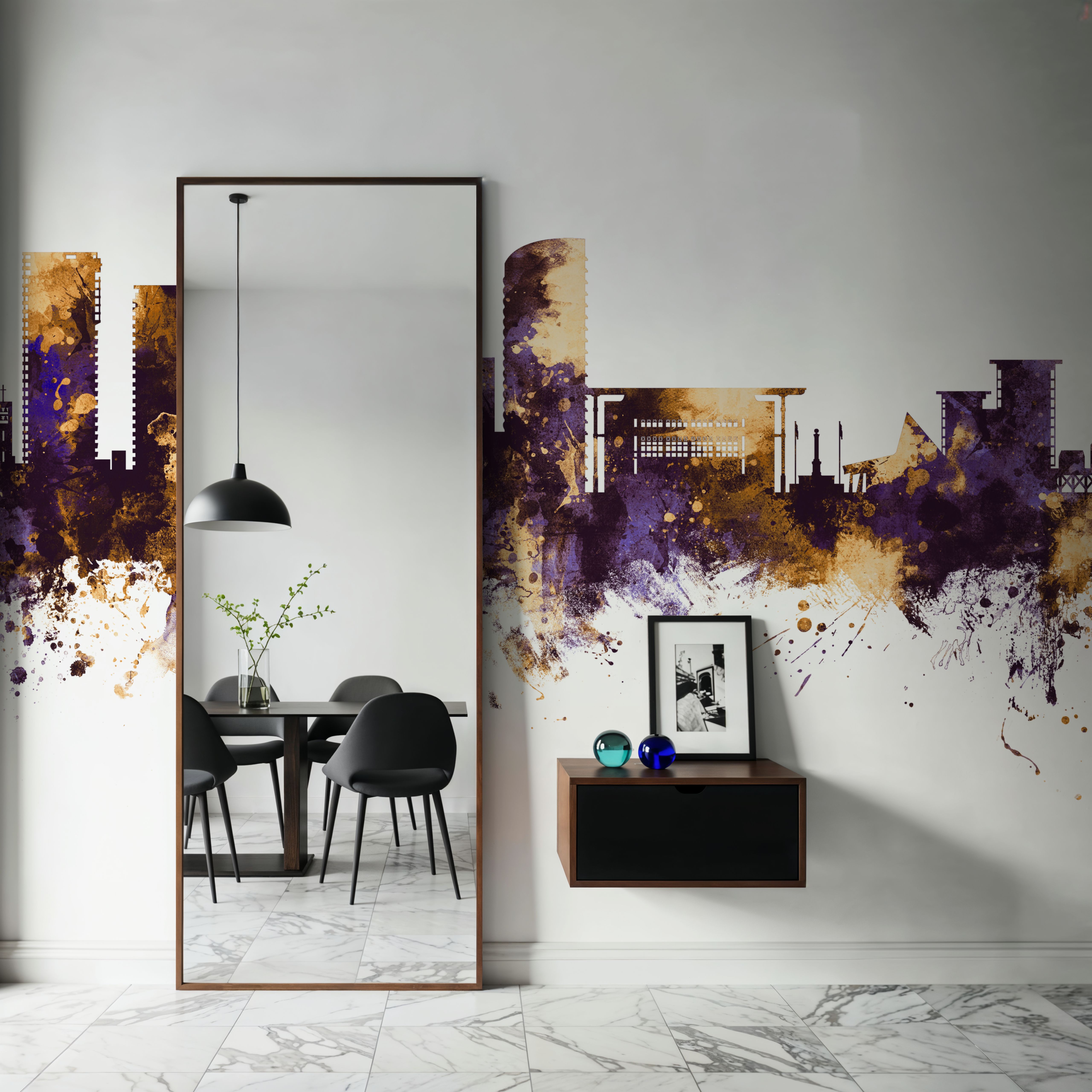 Darwin Australia Skyline Purple & Gold