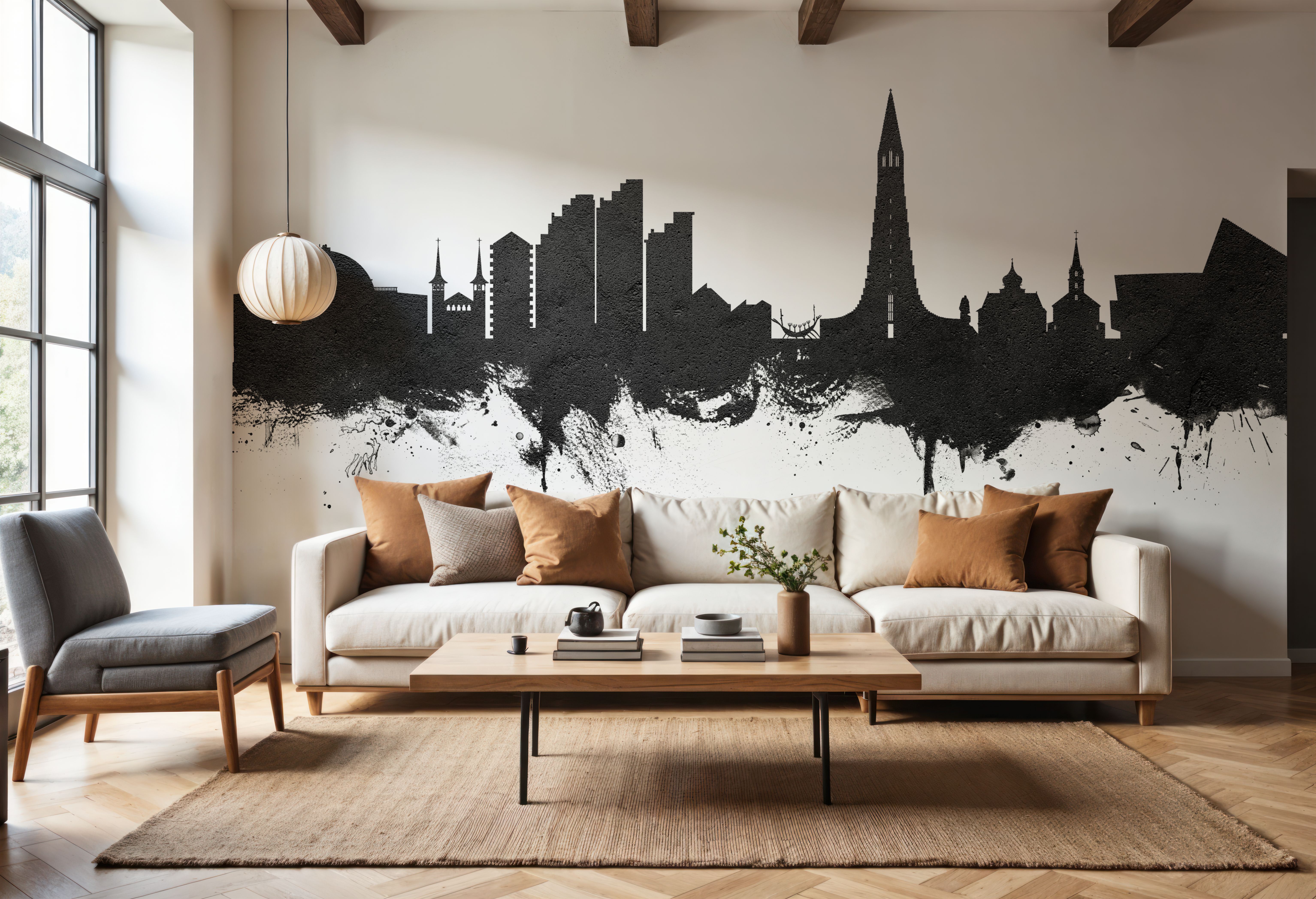 Reykjavík Skyline Black & White