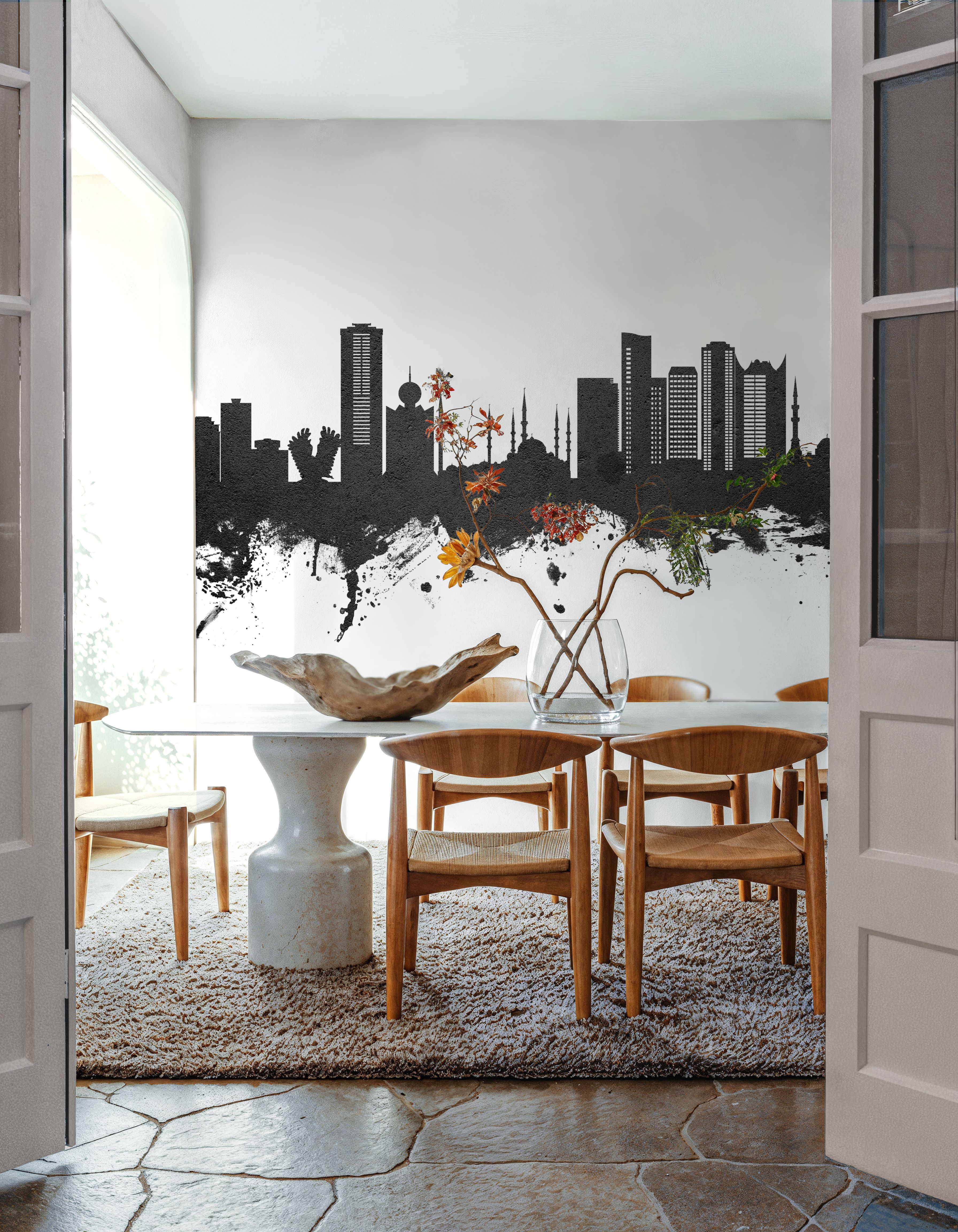 Fujairah Skyline Black & White