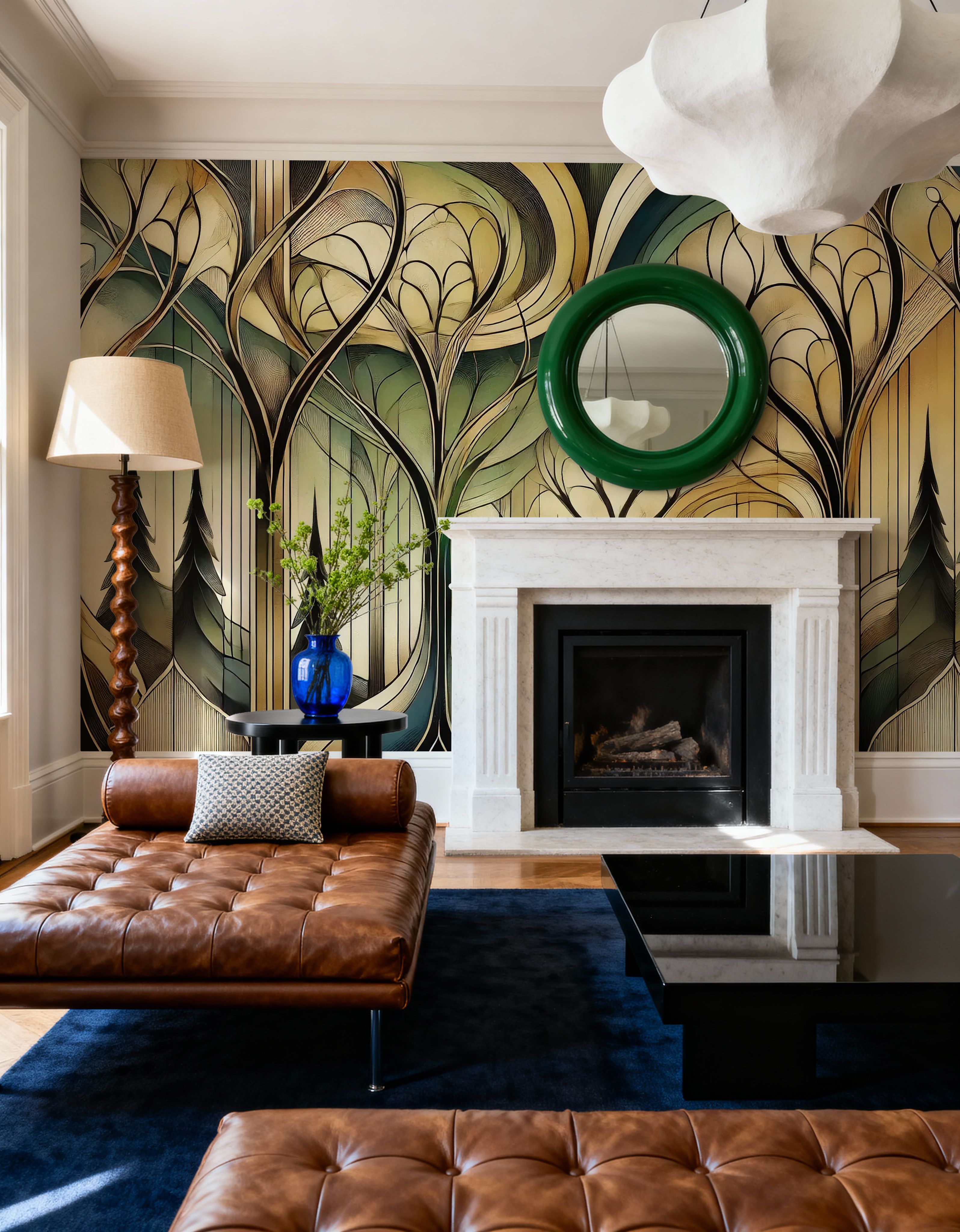 Vintage Treescape Essence in Art Deco