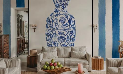Chinoiserie Vase II Stripes