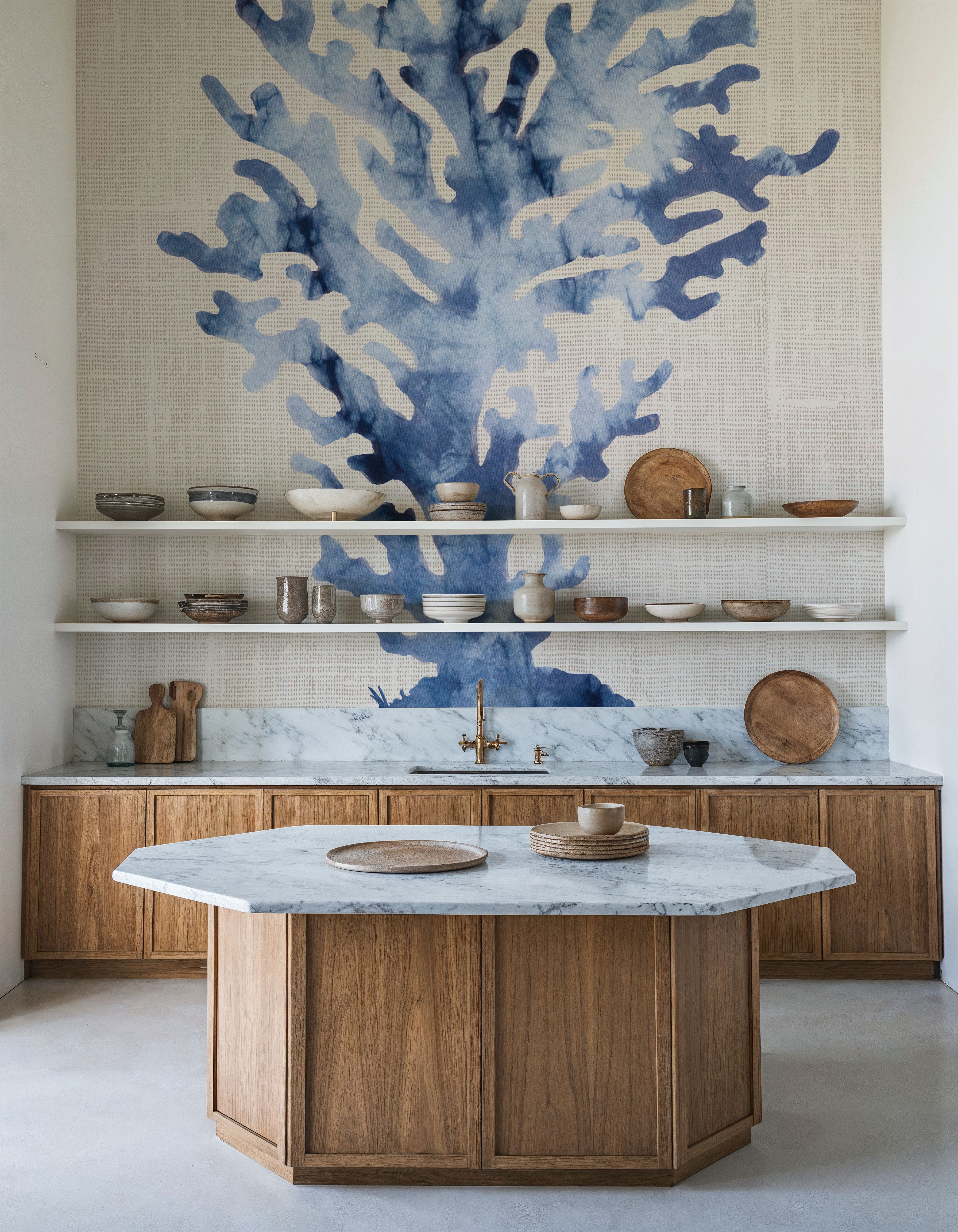 Shibori Coral III on Linen