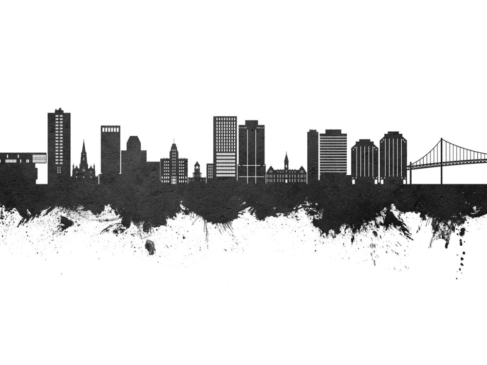 Halifax Canada Skyline Black & White