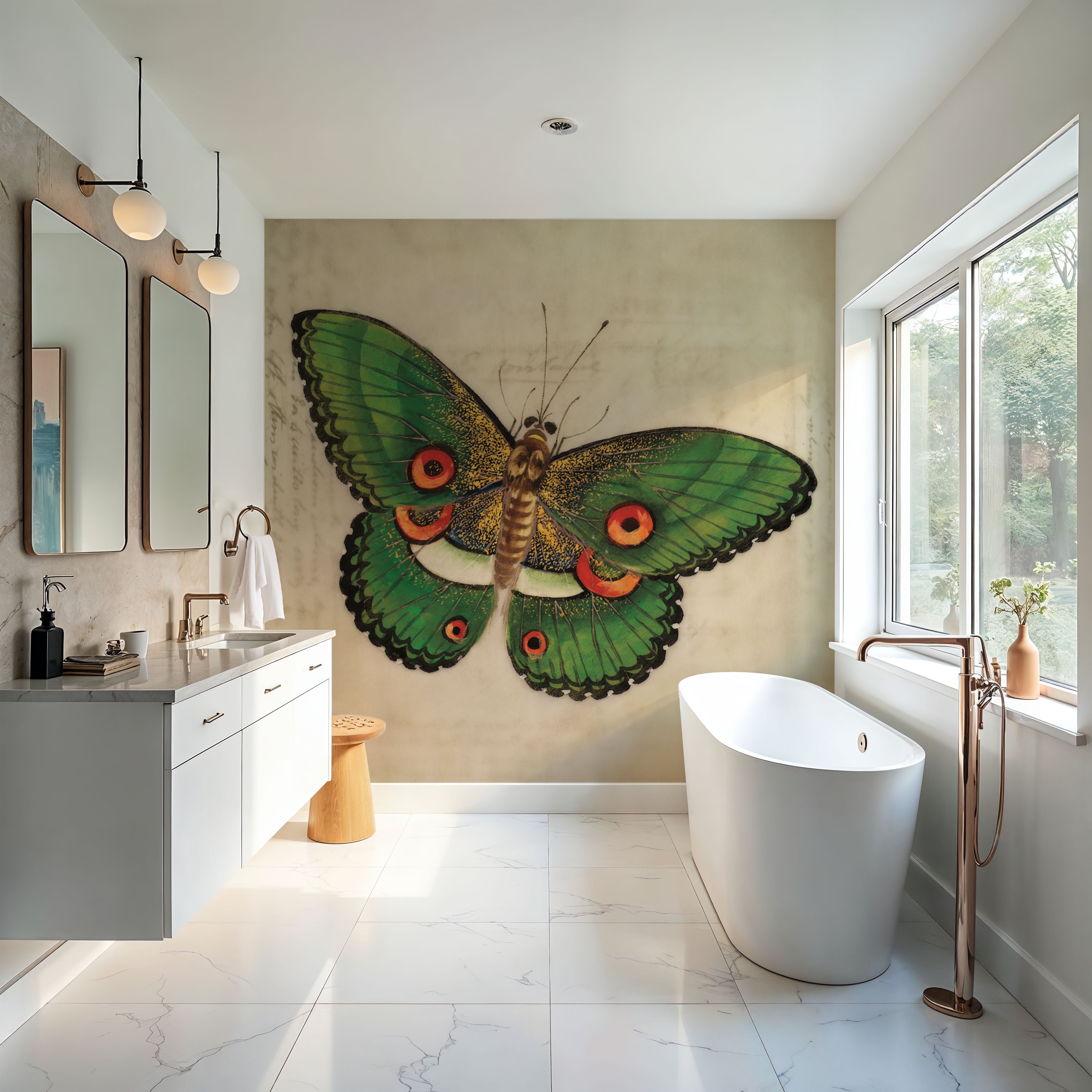 Vintage Green Butterfly