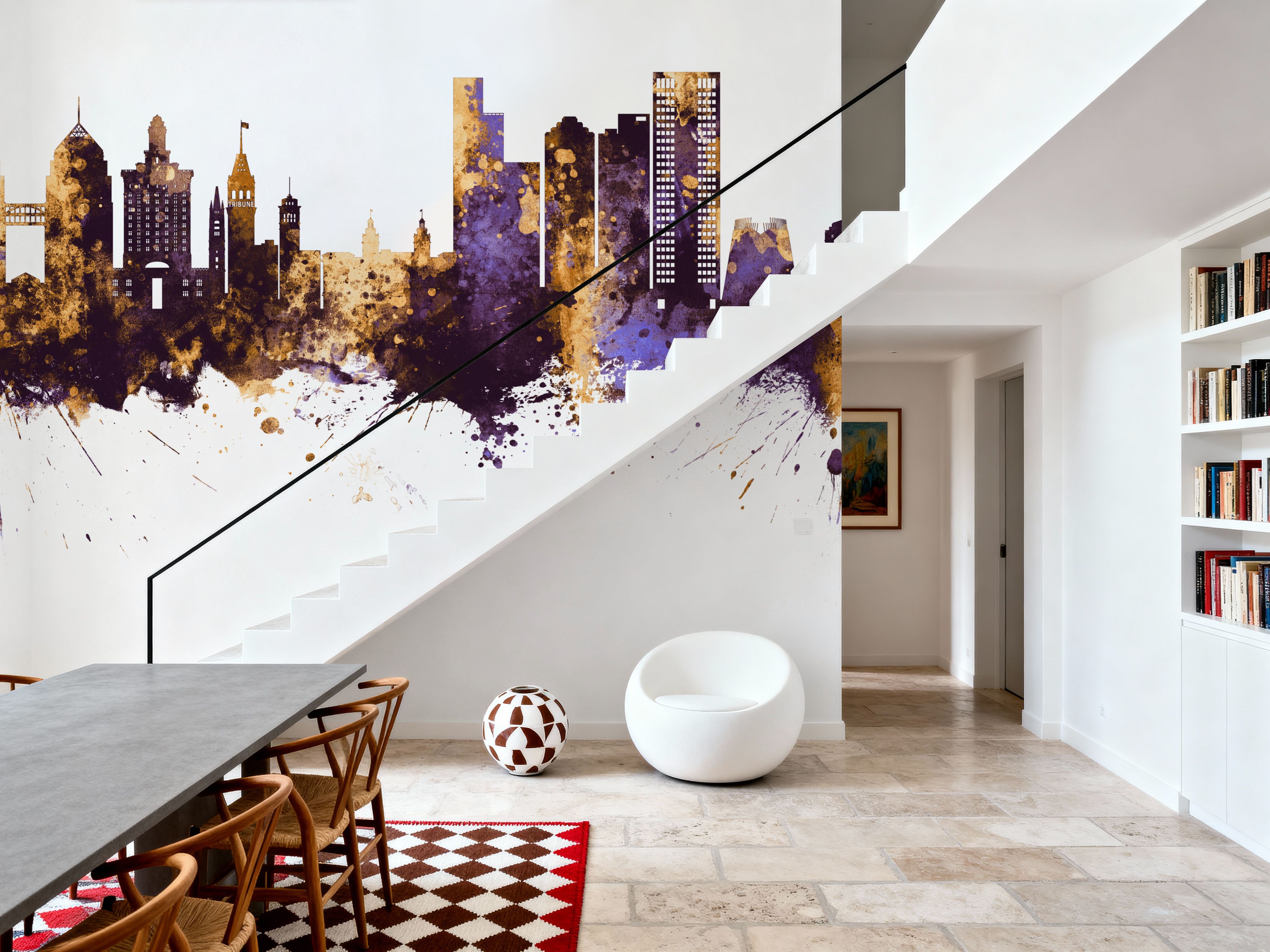 Oakland California Skyline Purple & Gold