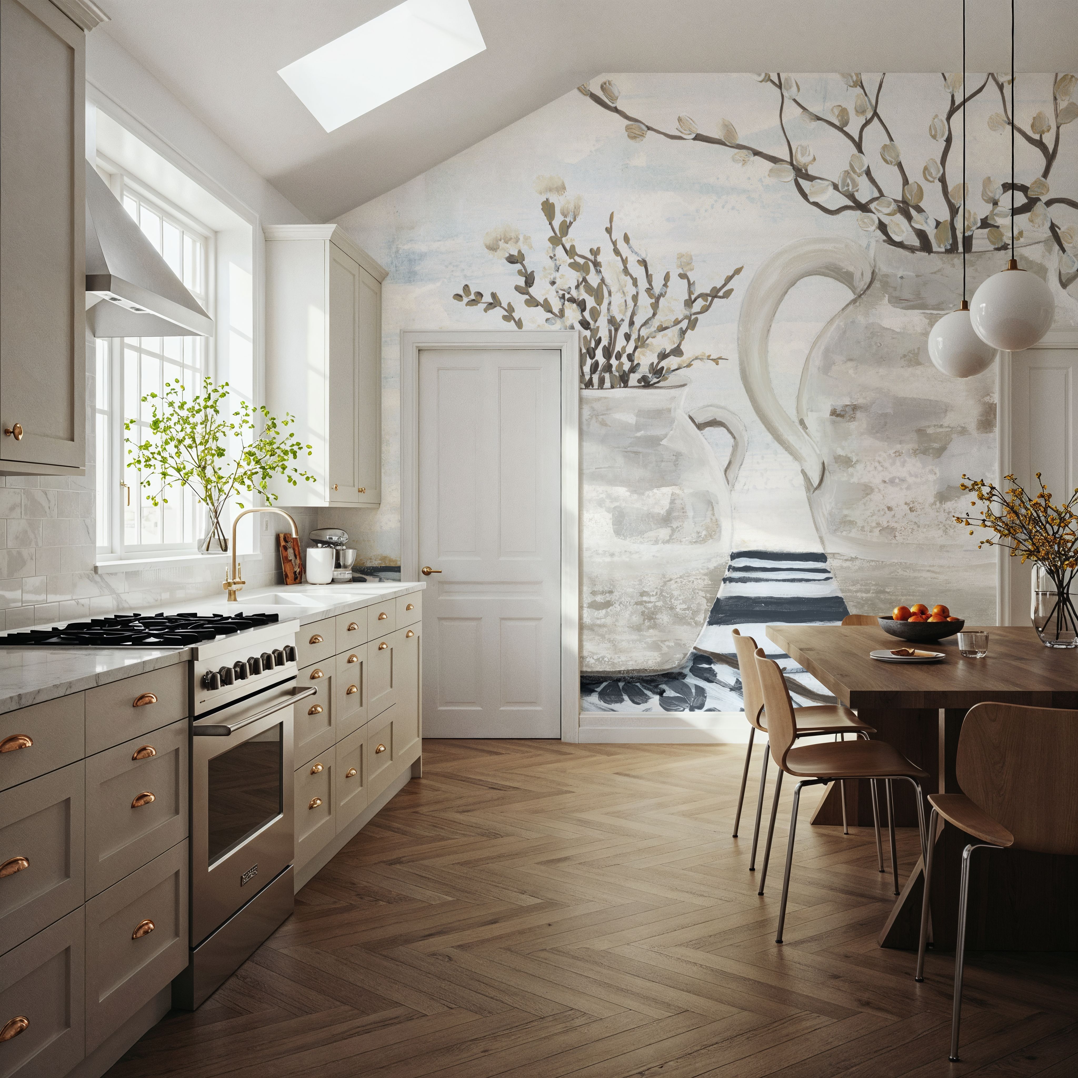 Chantilly Cottage Jugs B&W