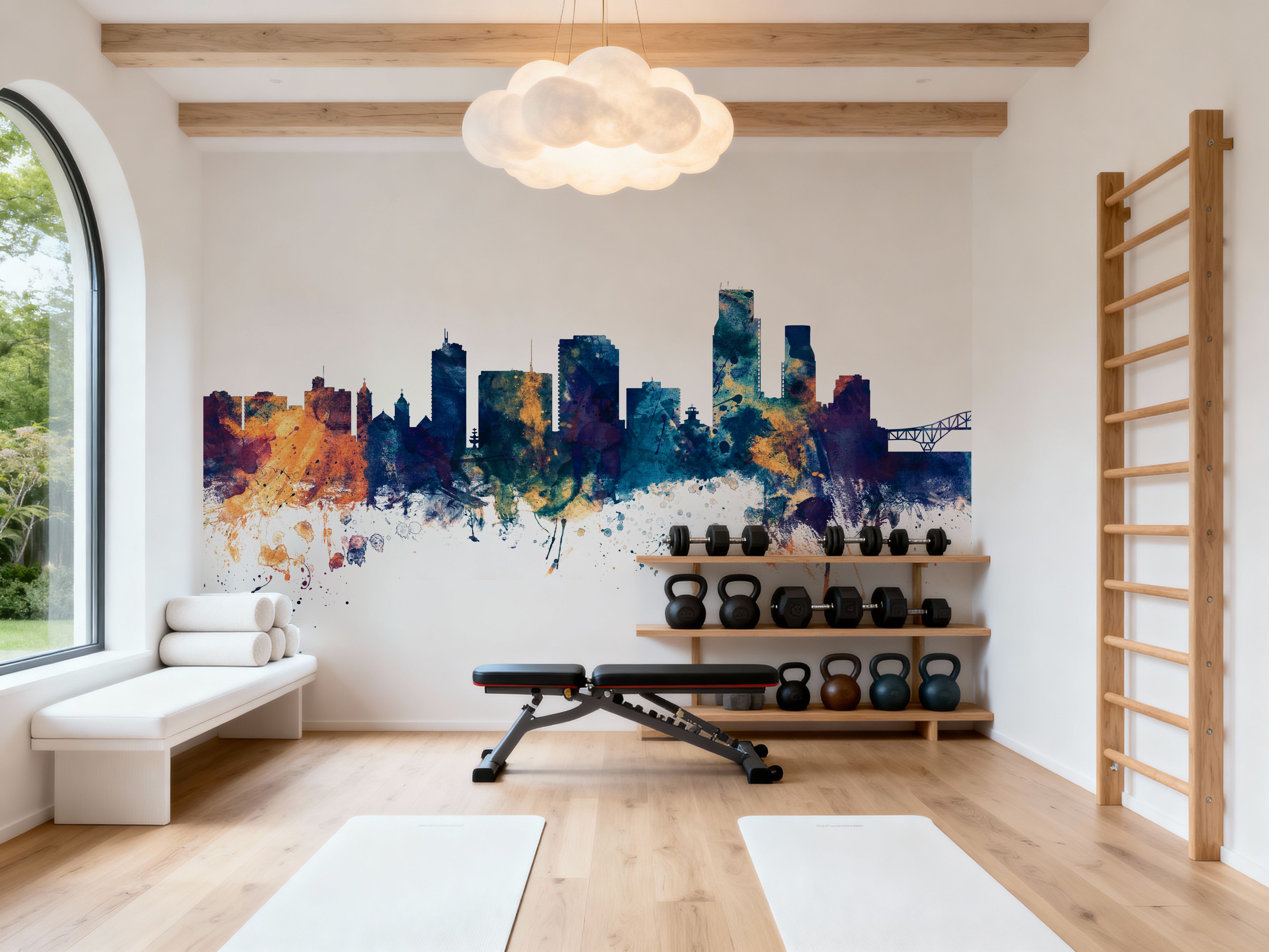 Corpus Christi Texas Skyline Blue & Bronze