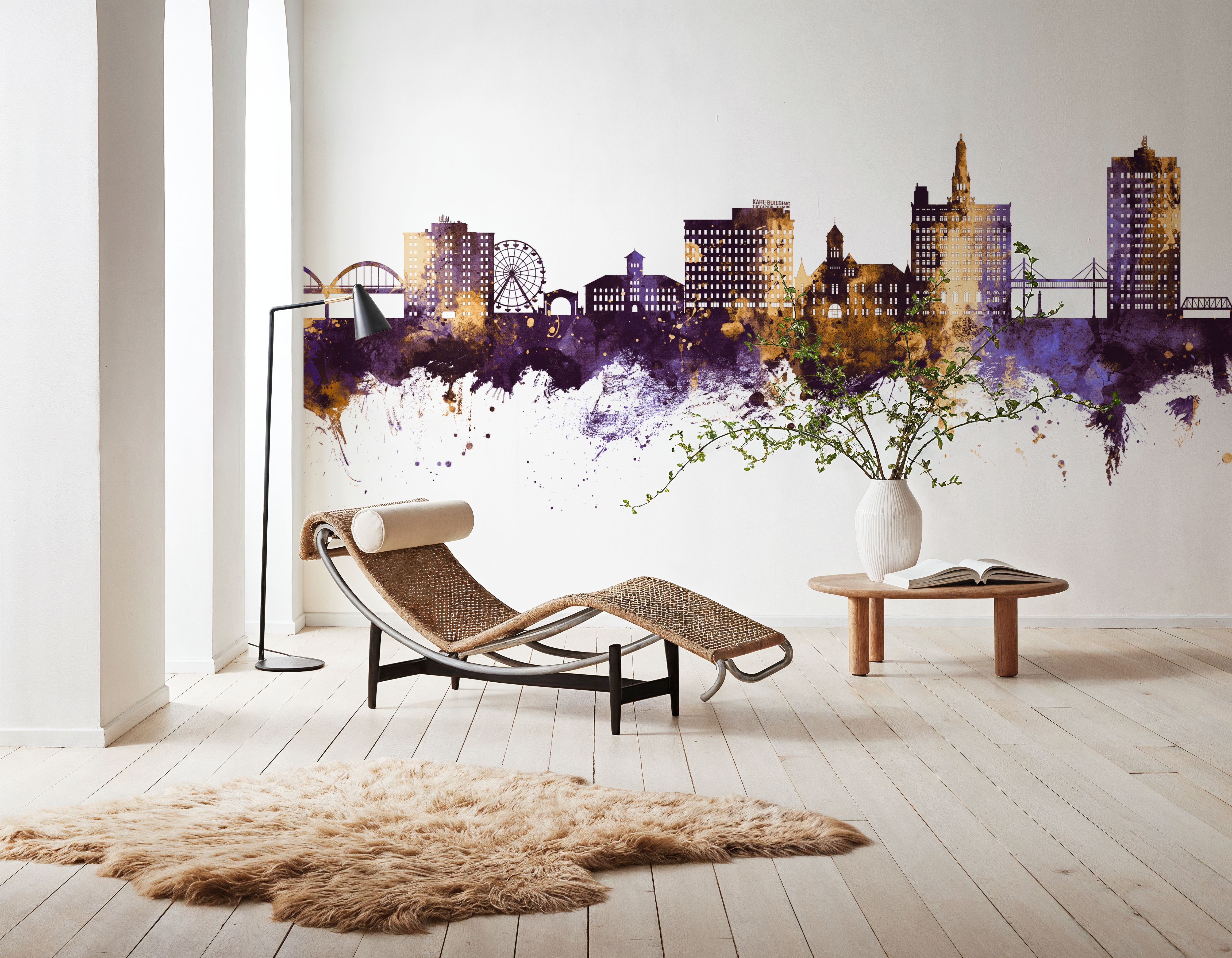 Davenport Iowa Skyline Purple & Gold