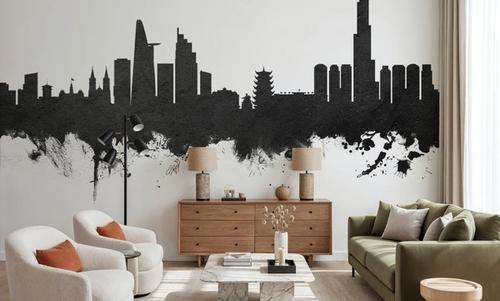 Ho Chi Minh City Vietnam Skyline Black & White