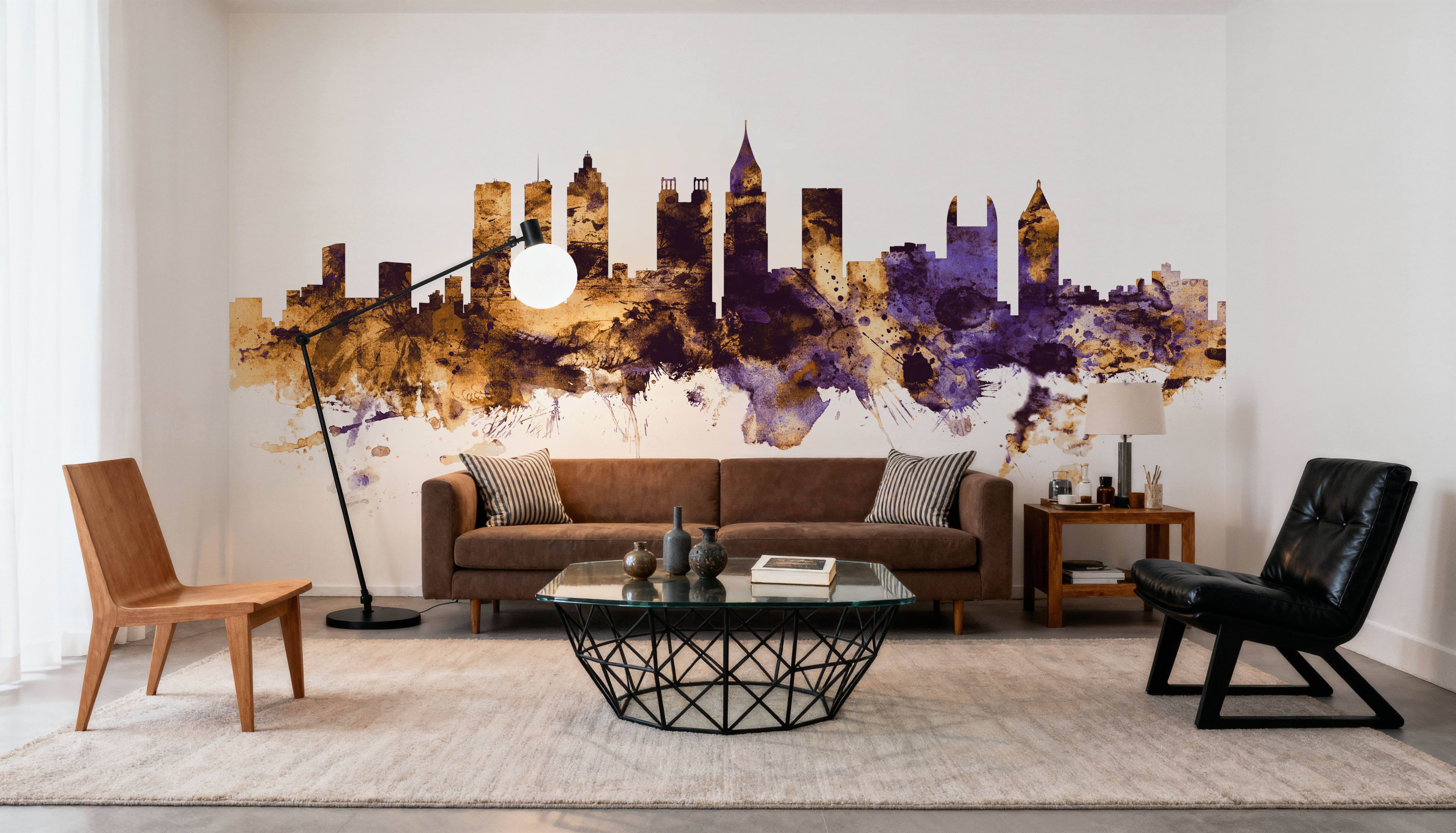 Atlanta Georgia Skyline Purple & Gold