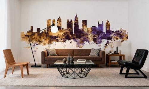 Atlanta Georgia Skyline Purple & Gold