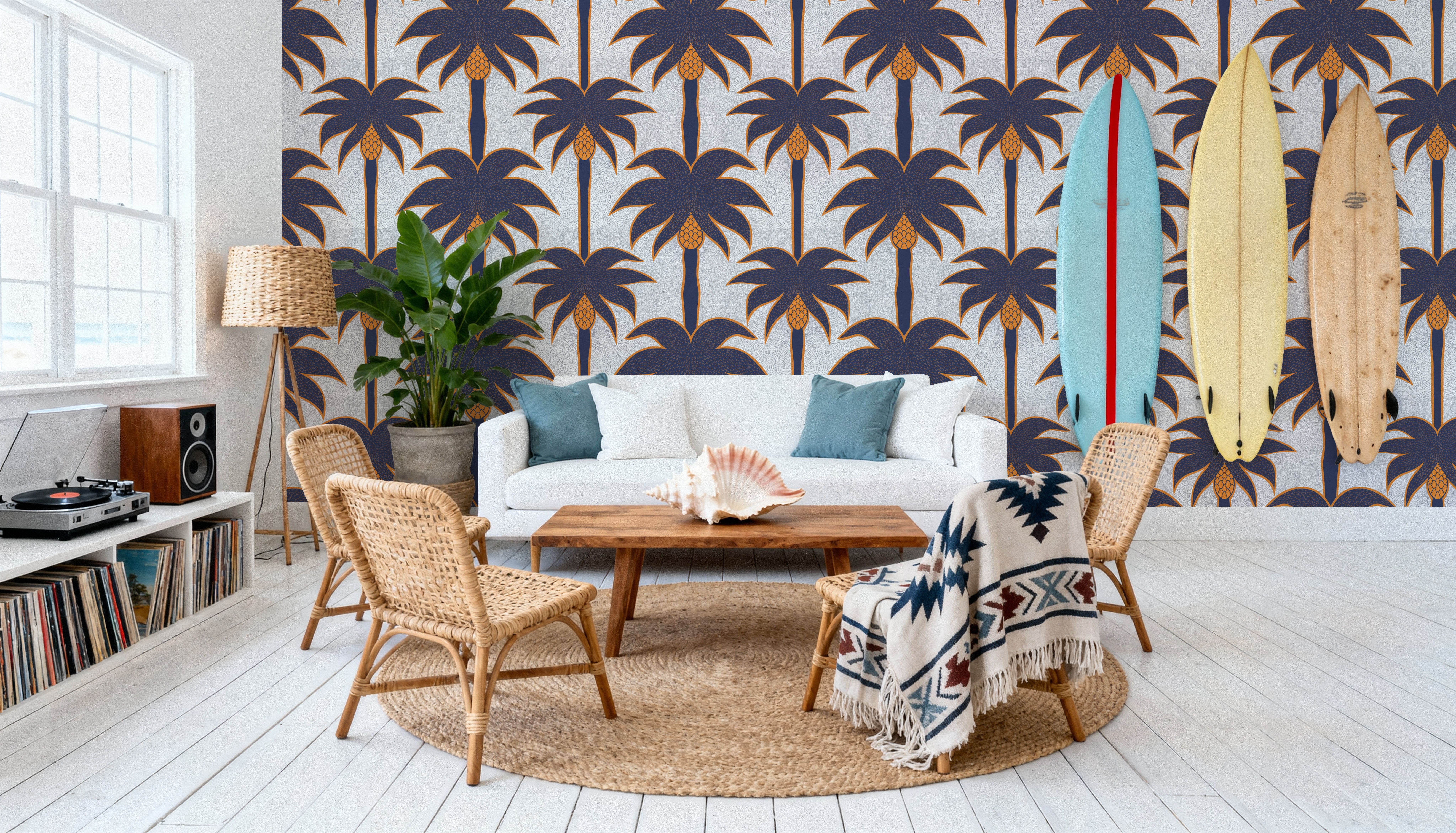 Graphic Palms, Grape