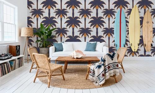 Graphic Palms, Grape