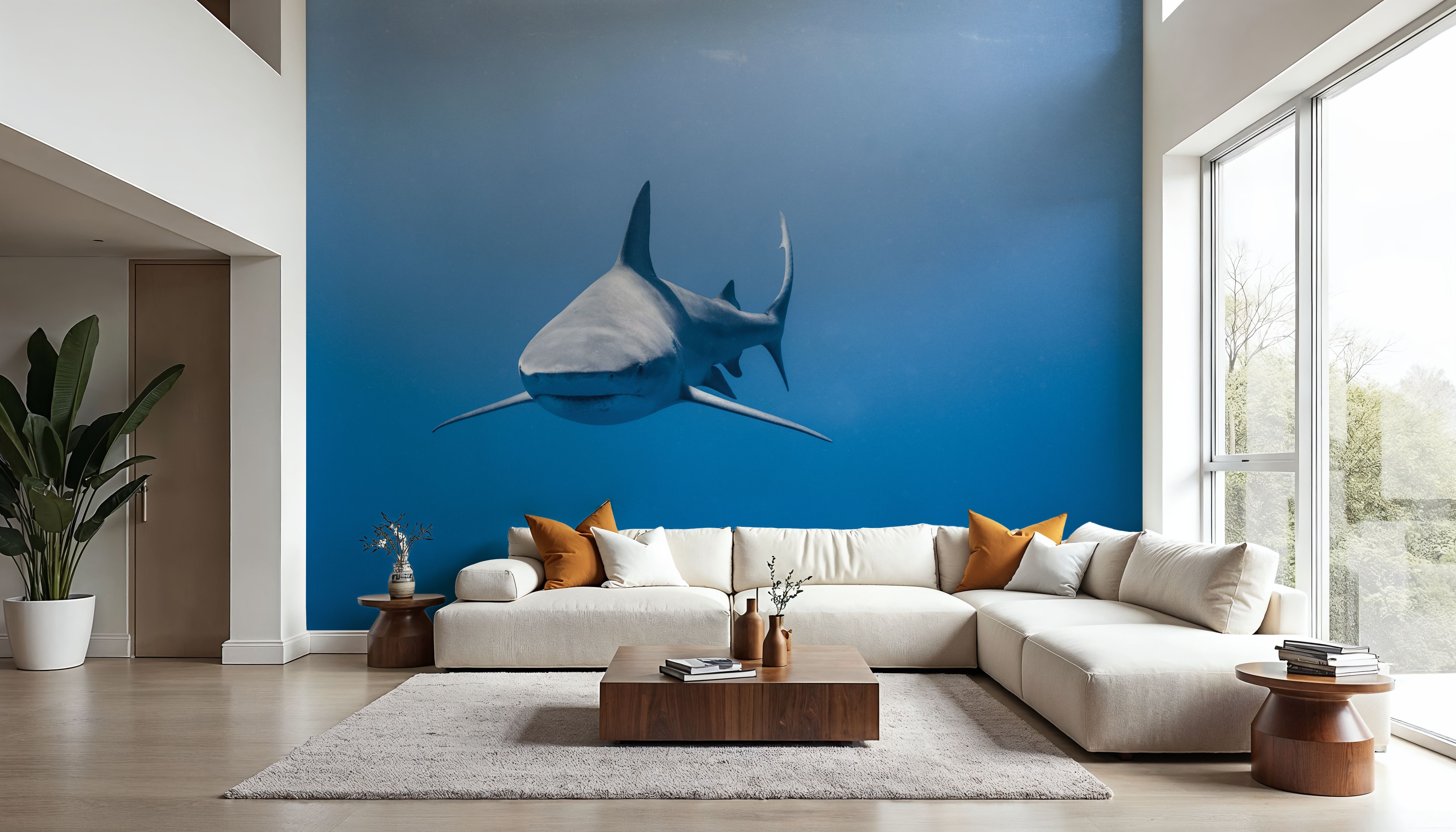 Fotomurale - Hunter - Mare Animali - Blu - Scale corridoi - Wallism Italia - Incollare al muro o Autoadesivo