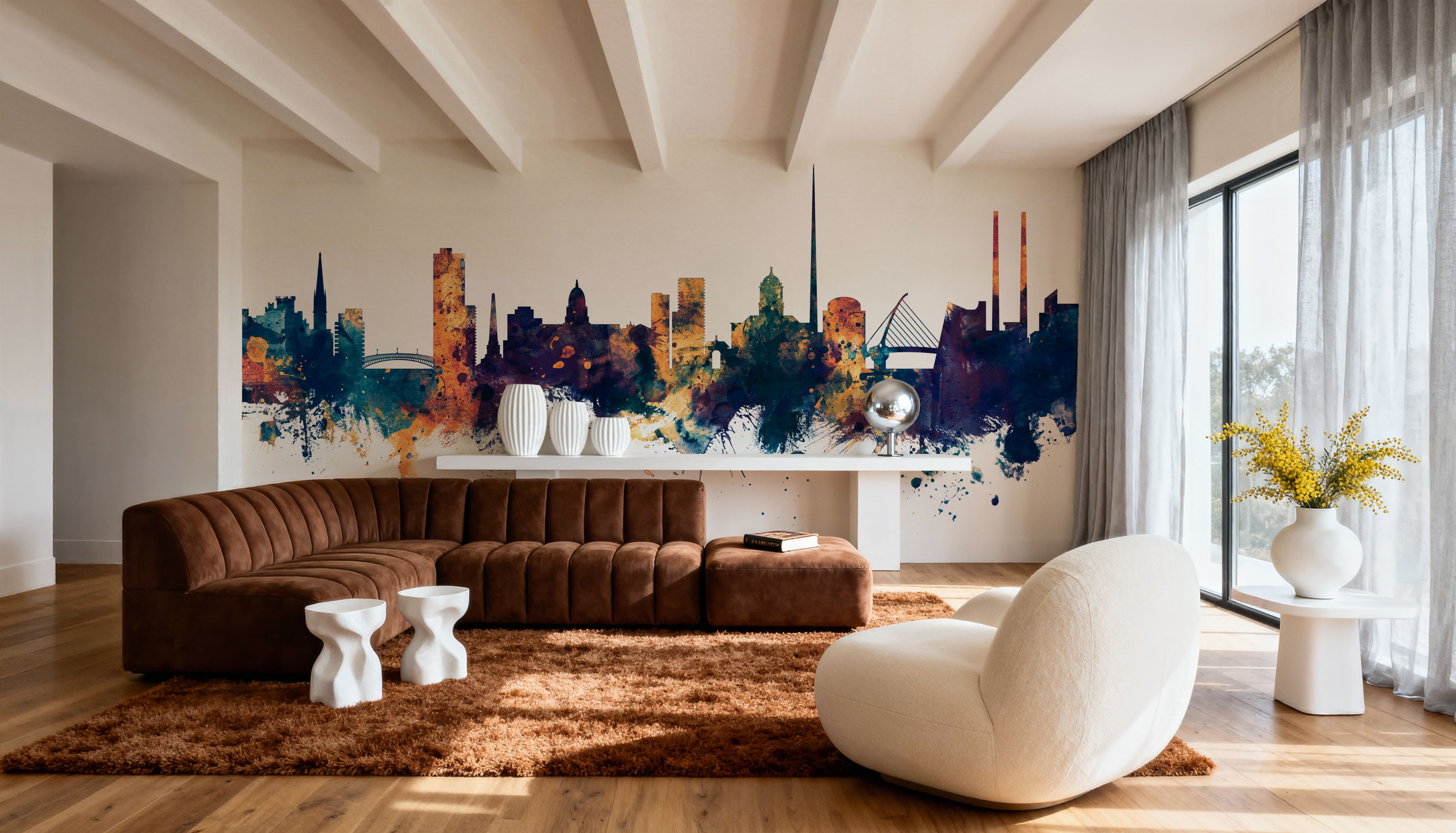 Dublin Ireland Skyline Blue & Bronze