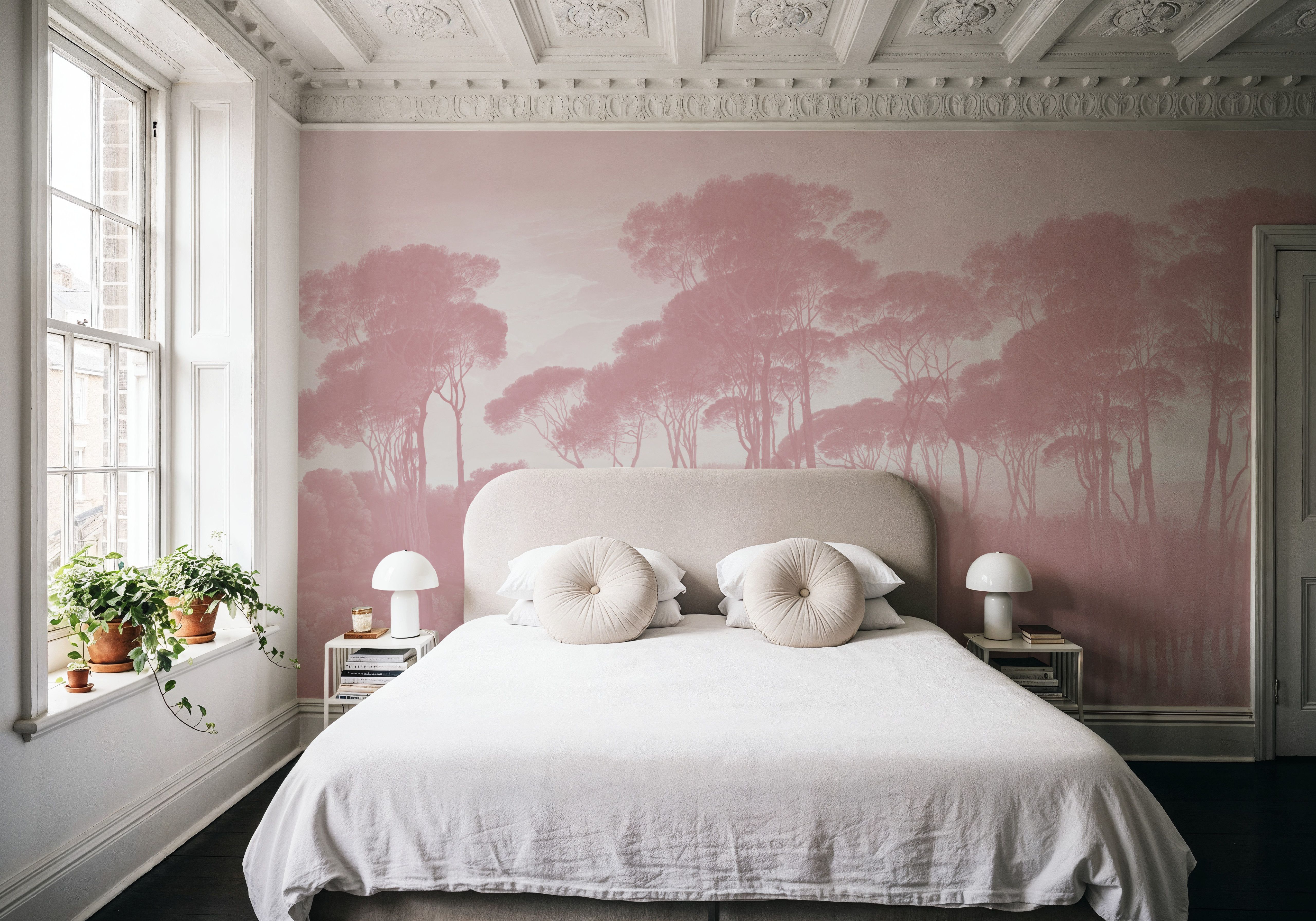 Mediterranean Pine Landscape, Dusty Pink