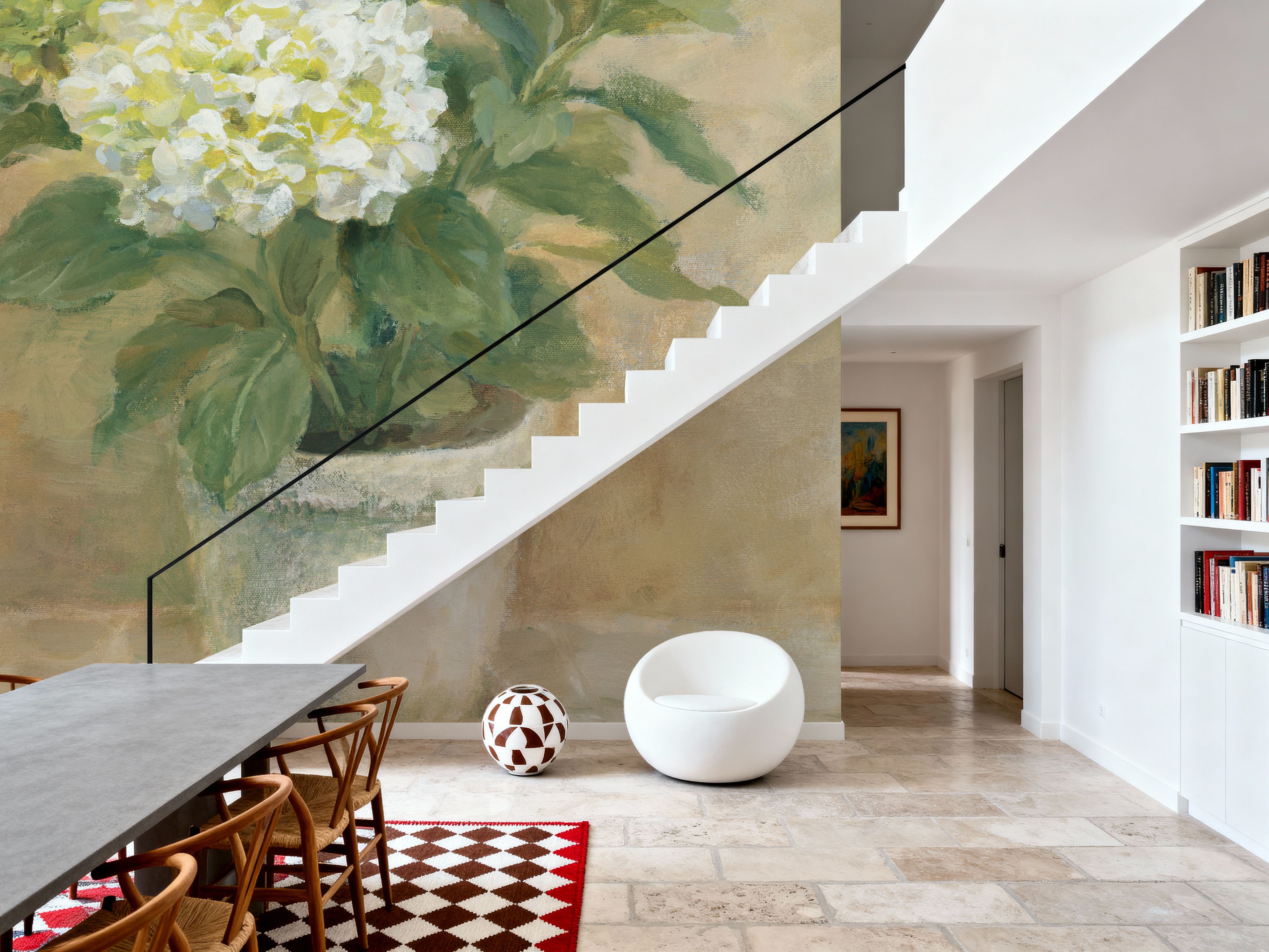 Pot of White Hydrangea