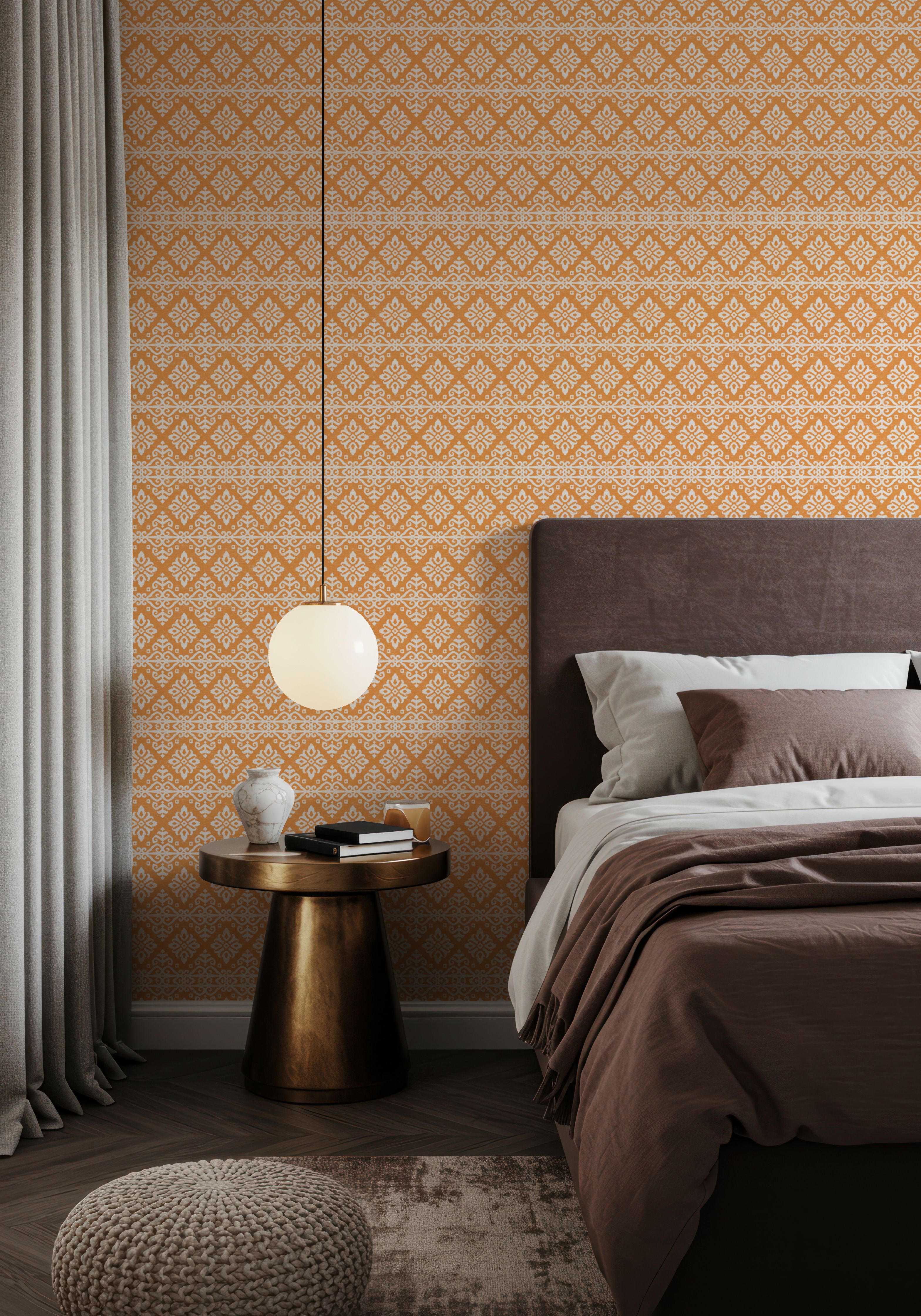 Amadora Squares Orange, Wallpaper
