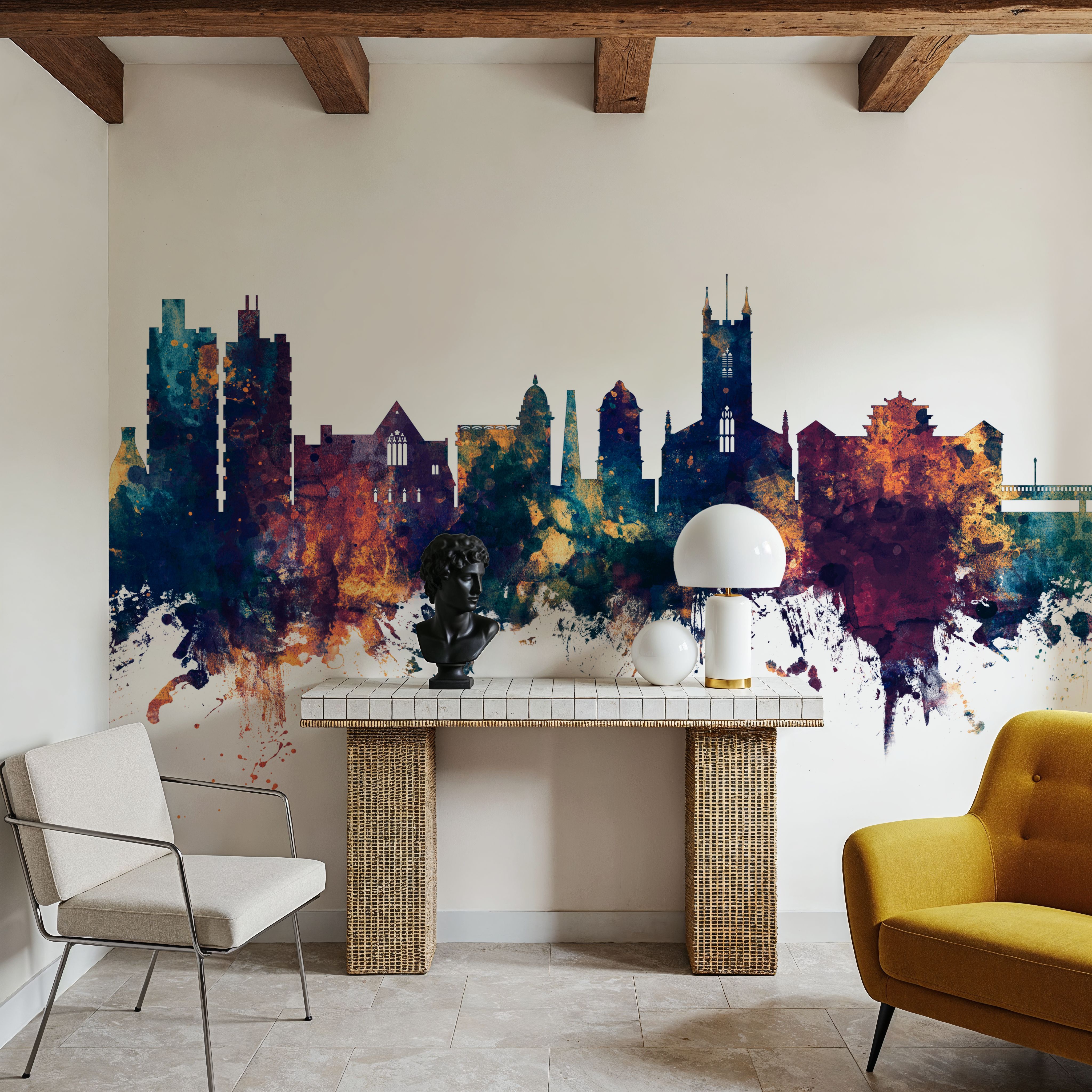 Stoke-on-Trent Skyline Blue & Bronze