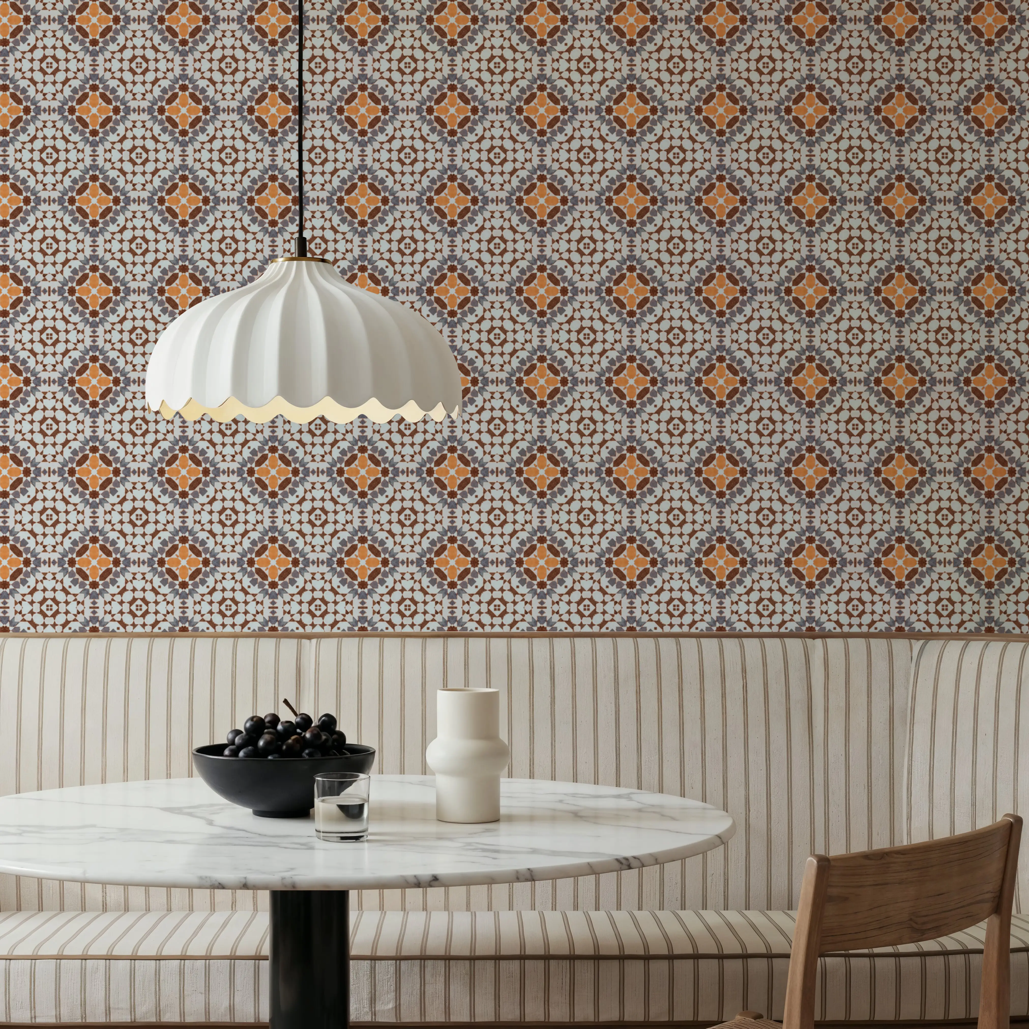 Papier Peint - Beida - Carrés Triangles - Marron - Chambre - Wallism Belgique - Encollage au mur ou Autocollant