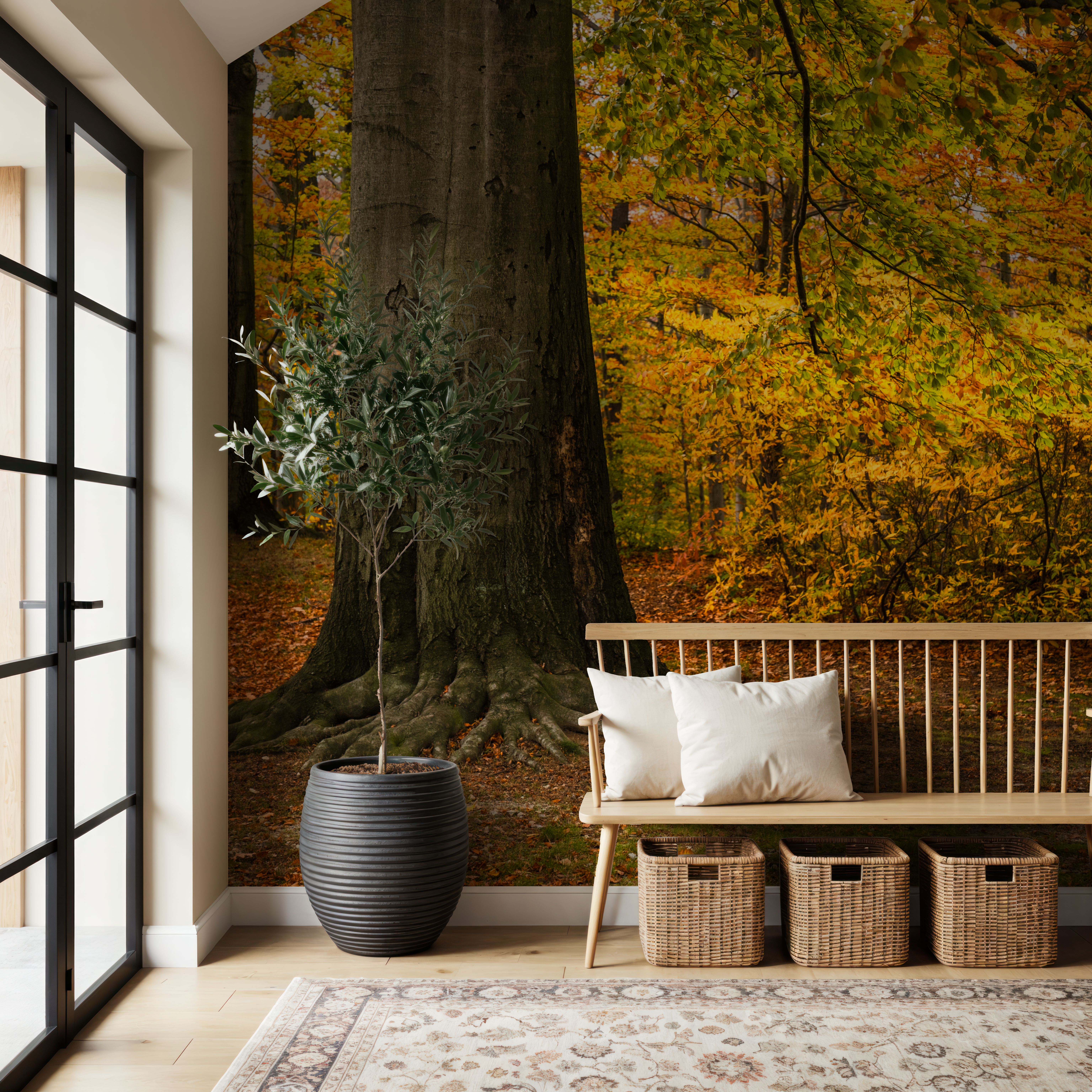 Falling Yellow Autumn Leaves